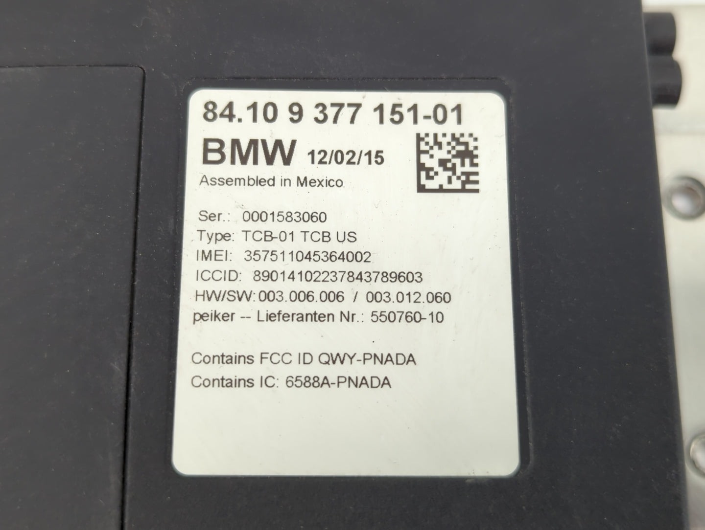 2015-2017 Bmw X3 PCM Engine Control Computer ECU ECM PCU OEM P/N:84 10 9 377 151-01 Fits Fits 2014 2015 2016 2017 OEM Used A