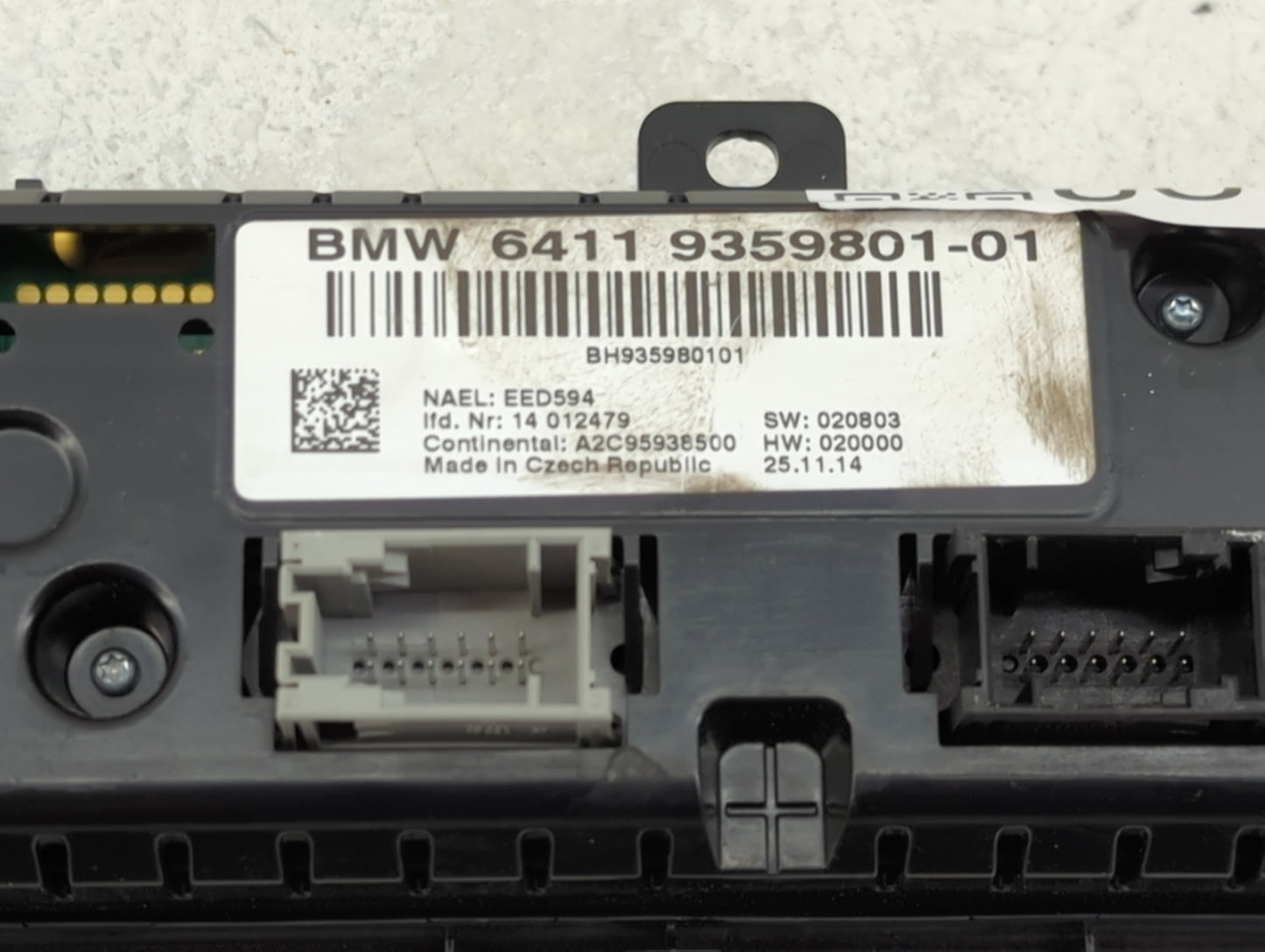 2015-2018 Bmw X4 Climate Control Module Temperature AC/Heater Replacement P/N:9359801-01 Fits Fits 2015 2016 2017 2018 OEM U