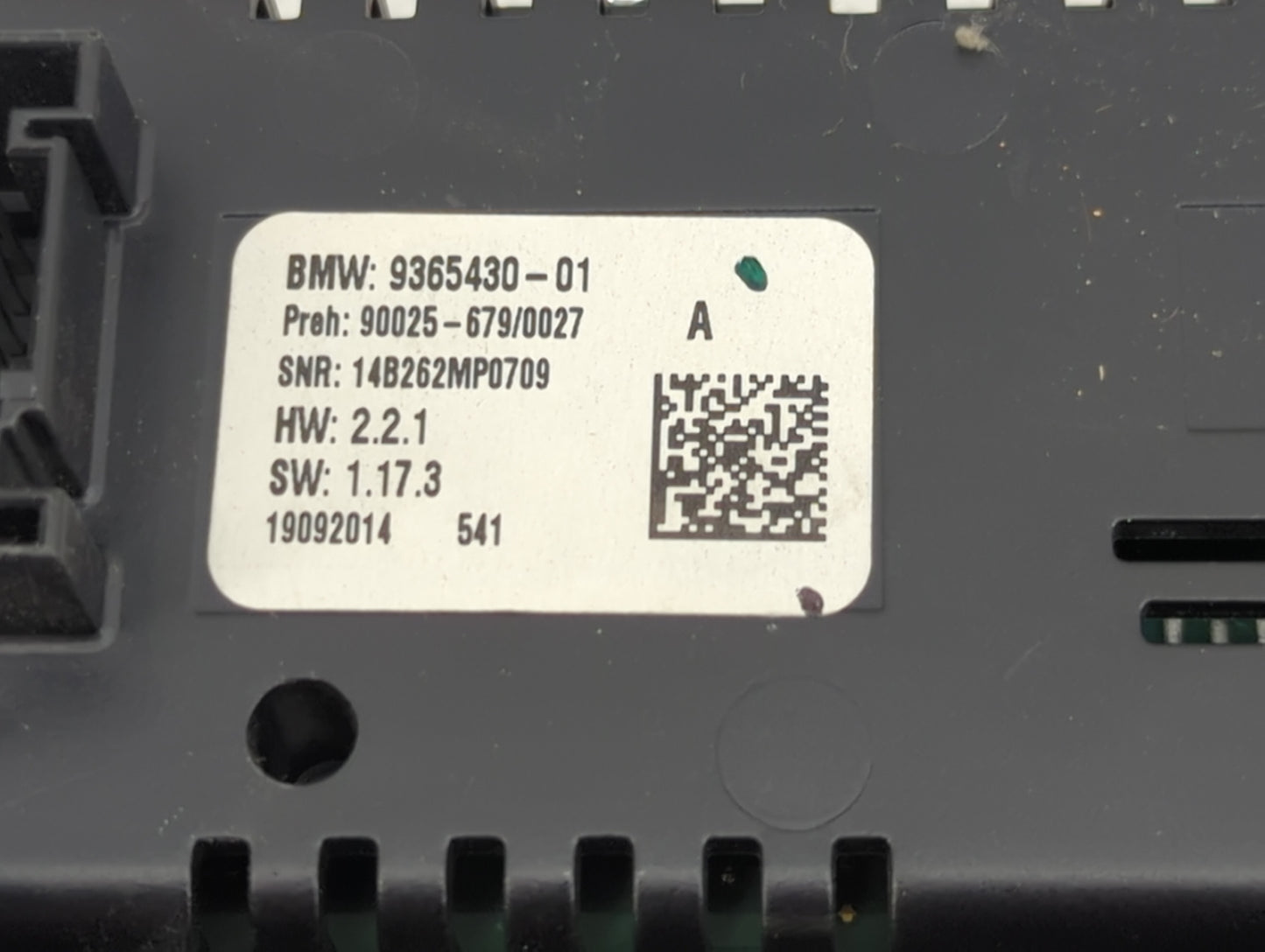 2014-2018 Bmw X5 Climate Control Module Temperature AC/Heater Replacement P/N:9365430-01 90025-679/0027 Fits OEM Used Auto P
