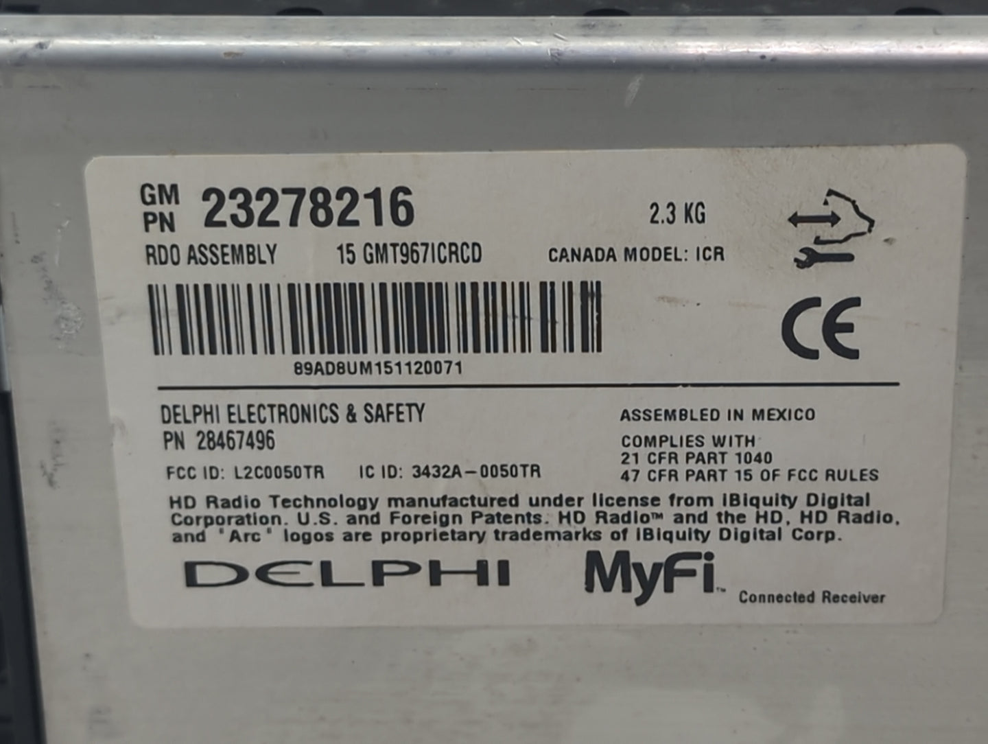 2015 Buick Enclave Radio AM FM Cd Player Receiver Replacement P/N:23278216 28467496, L2C0050TR, 3432A-0050TR Fits OEM Used A