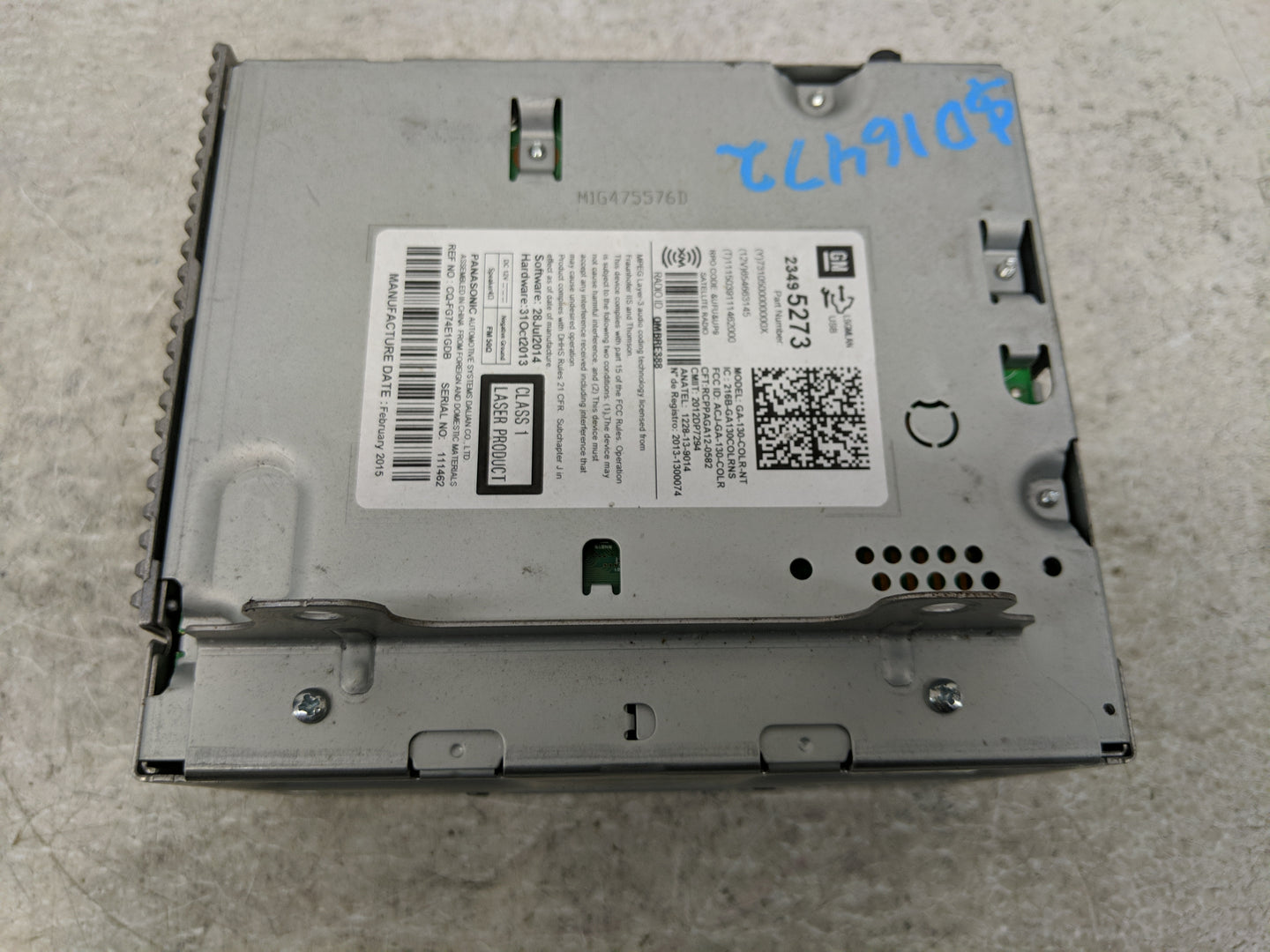 2015-2016 Buick Encore Radio AM FM Cd Player Receiver Replacement P/N:23495273 Fits Fits 2014 2015 2016 2017 OEM Used Auto P