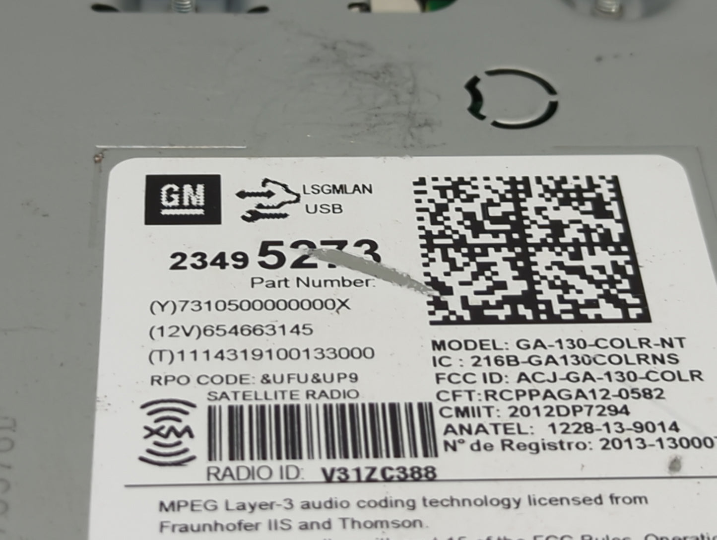 2015-2016 Buick Encore Radio AM FM Cd Player Receiver Replacement P/N:23495273 Fits Fits 2014 2015 2016 2017 OEM Used Auto P