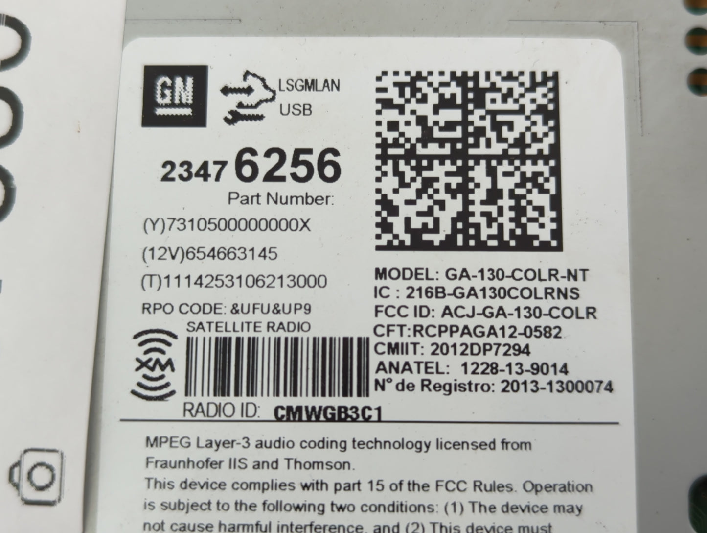 2015-2016 Buick Encore Radio AM FM Cd Player Receiver Replacement P/N:23476256 Fits Fits 2014 2015 2016 2017 OEM Used Auto P