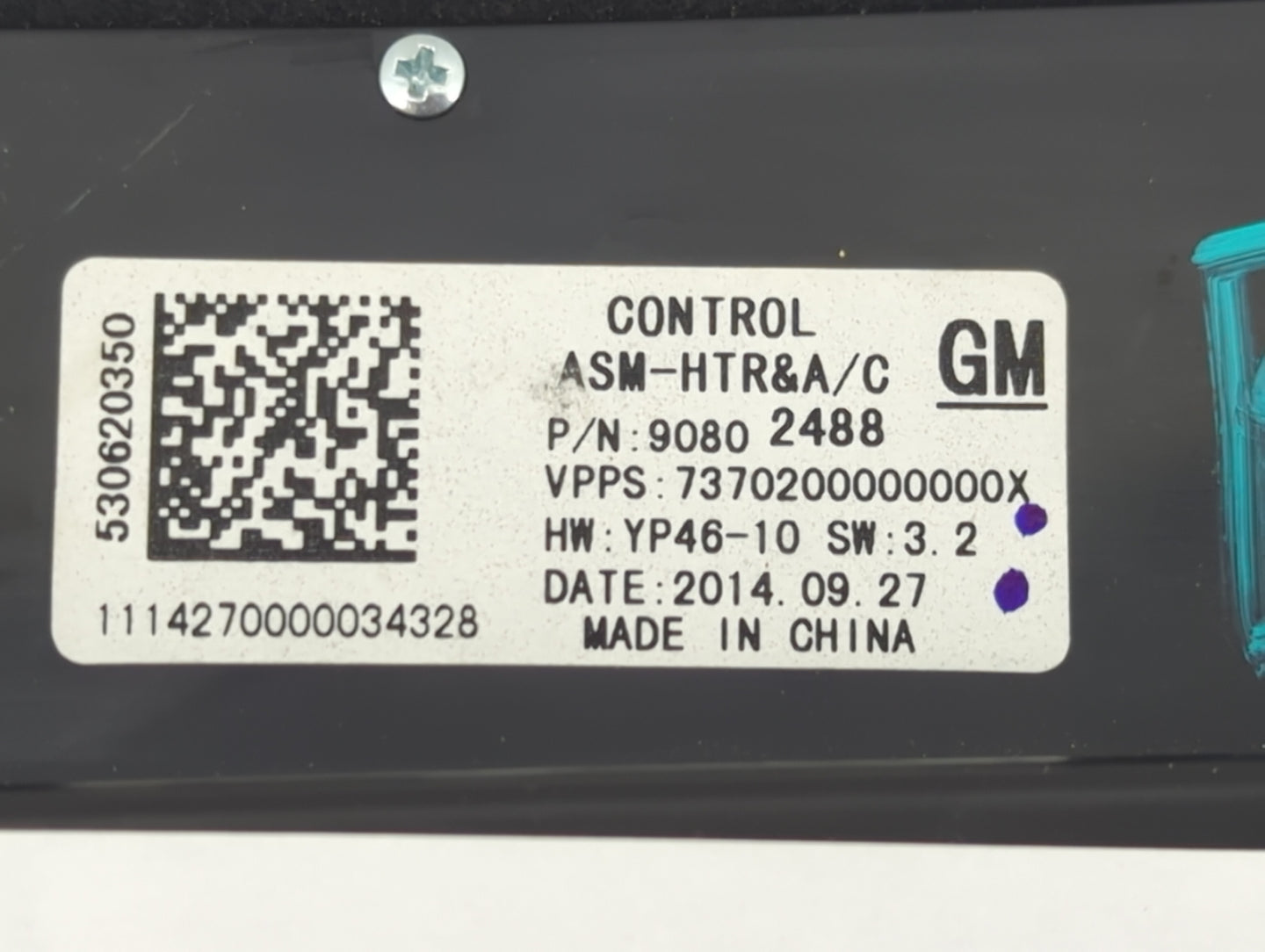 2014-2016 Buick Lacrosse Climate Control Module Temperature AC/Heater Replacement P/N:90802488 Fits Fits 2014 2015 2016 OEM 