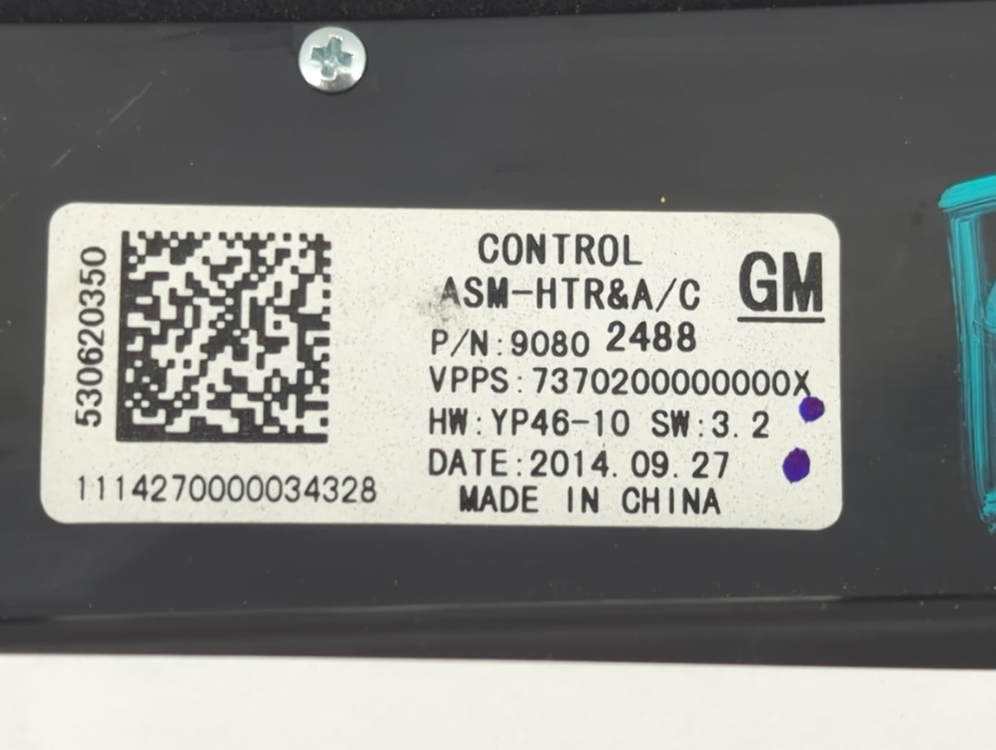 2014-2016 Buick Lacrosse Climate Control Module Temperature AC/Heater Replacement P/N:90802488 Fits Fits 2014 2015 2016 OEM 