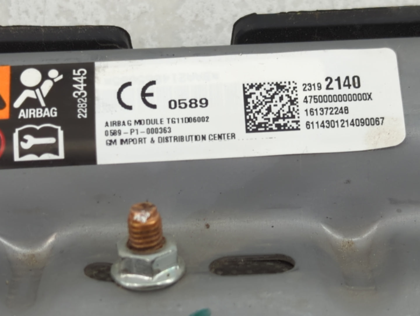 2015 Cadillac Ats Air Bag Passenger Right Dashboard OEM P/N:22823445 TG11D06002, 0589-P1-000363, 161372248, 6114301214090067
