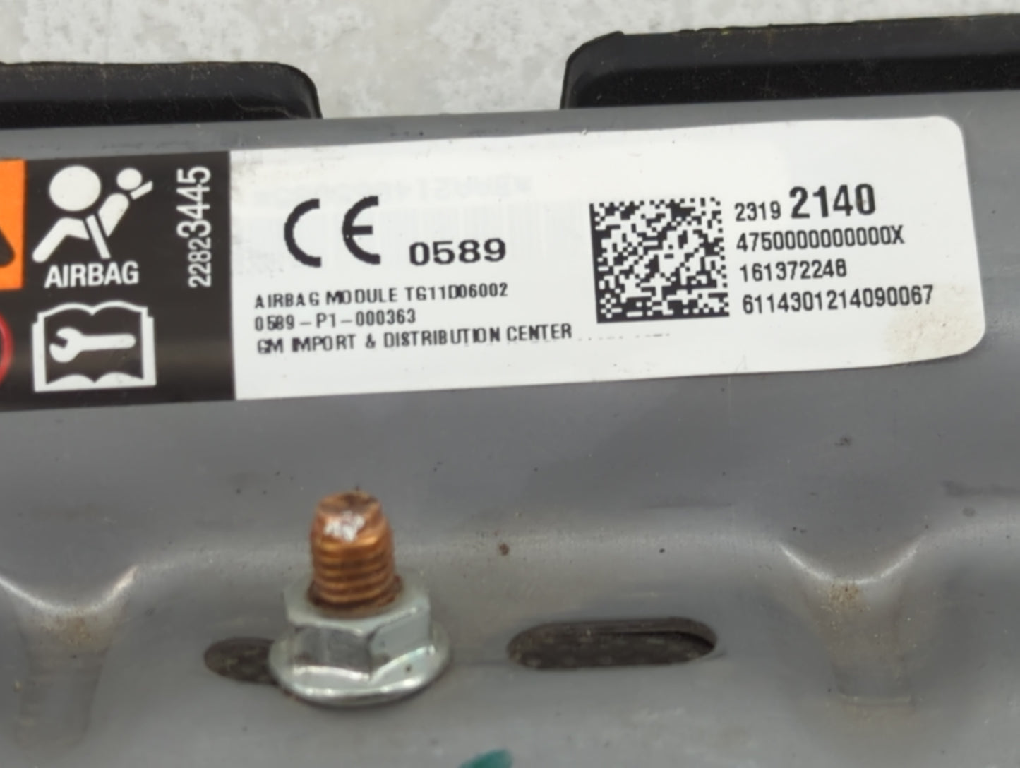 2015 Cadillac Ats Air Bag Passenger Right Dashboard OEM P/N:22823445 TG11D06002, 0589-P1-000363, 161372248, 6114301214090067