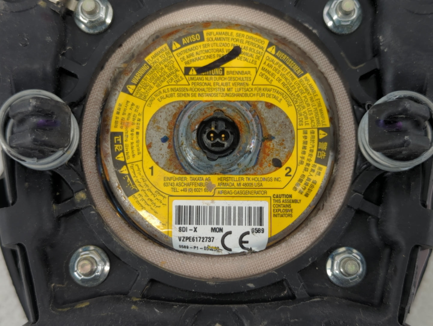 2015 Cadillac Ats Air Bag Driver Left Steering Wheel Mounted P/N:VZPE6172737 Fits OEM Used Auto Parts - Oemusedautoparts1.co