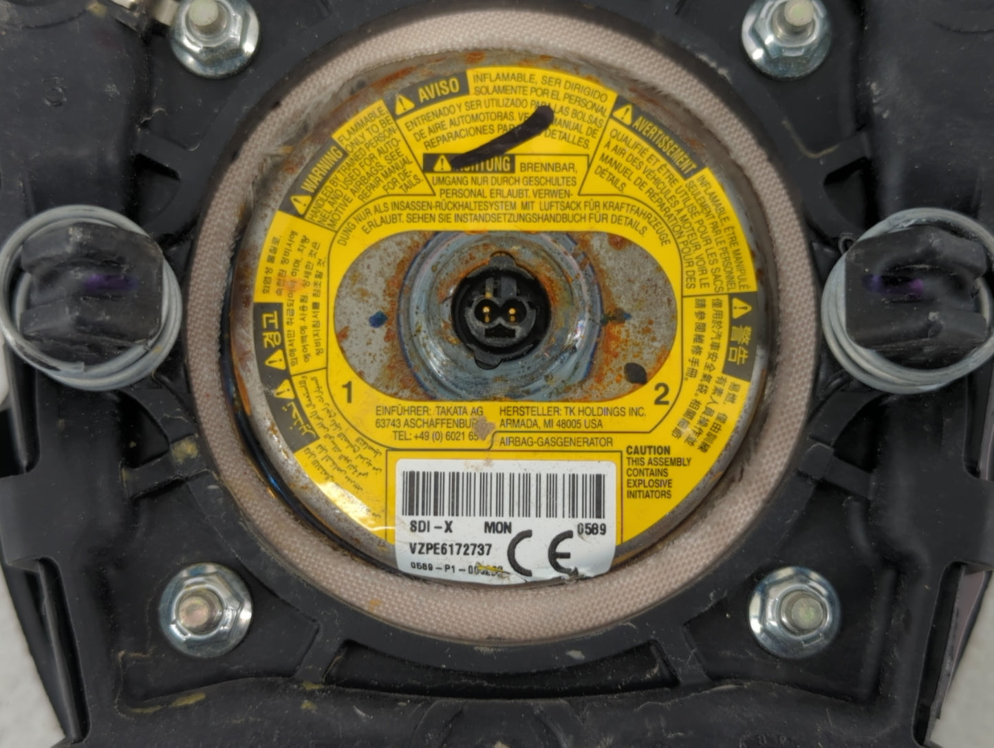 2015 Cadillac Ats Air Bag Driver Left Steering Wheel Mounted P/N:VZPE6172737 Fits OEM Used Auto Parts - Oemusedautoparts1.co