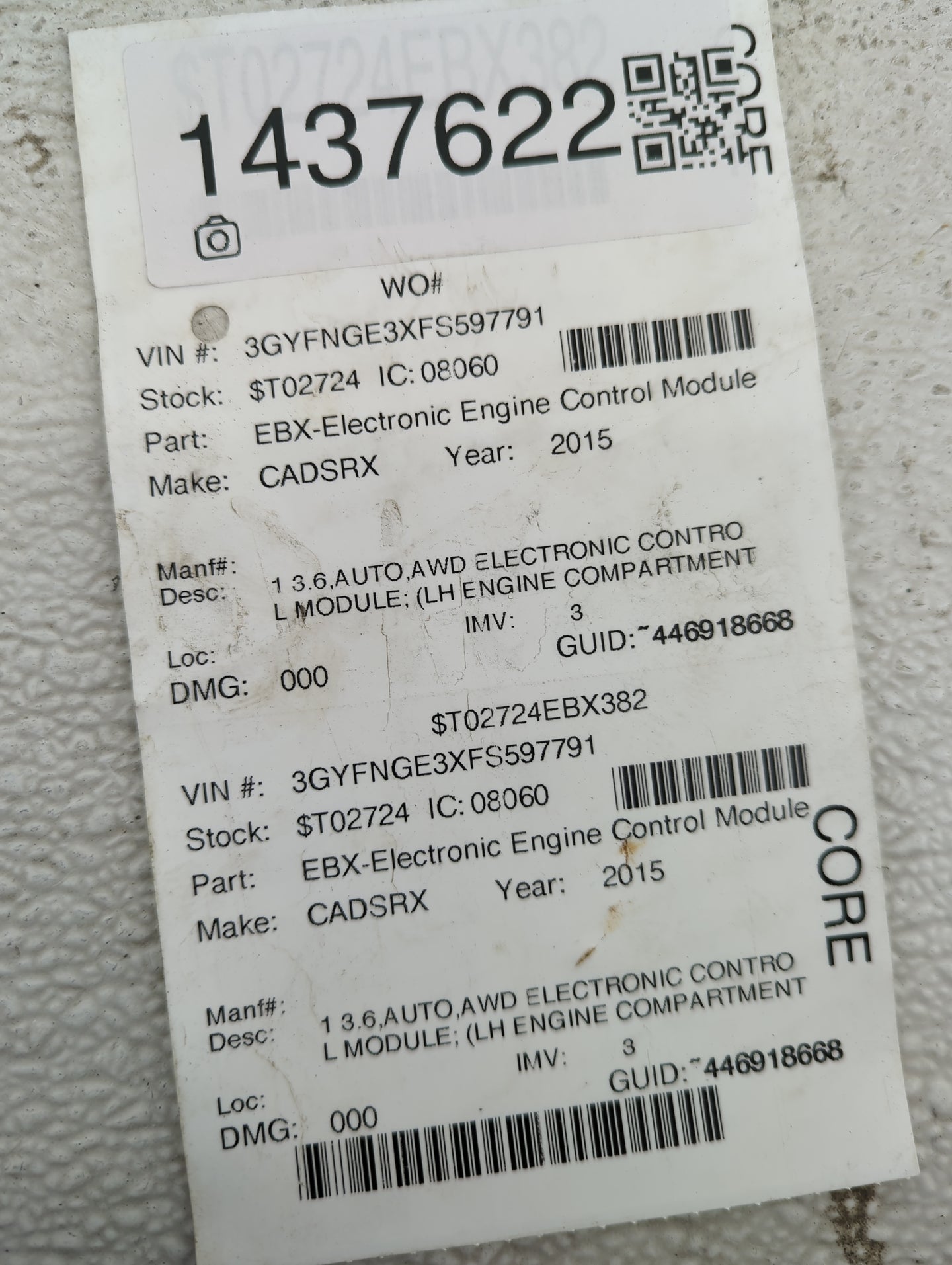 2013-2016 Cadillac Srx PCM Engine Control Computer ECU ECM PCU OEM P/N:12651631 12653938 Fits Fits 2013 2014 2015 2016 OEM U