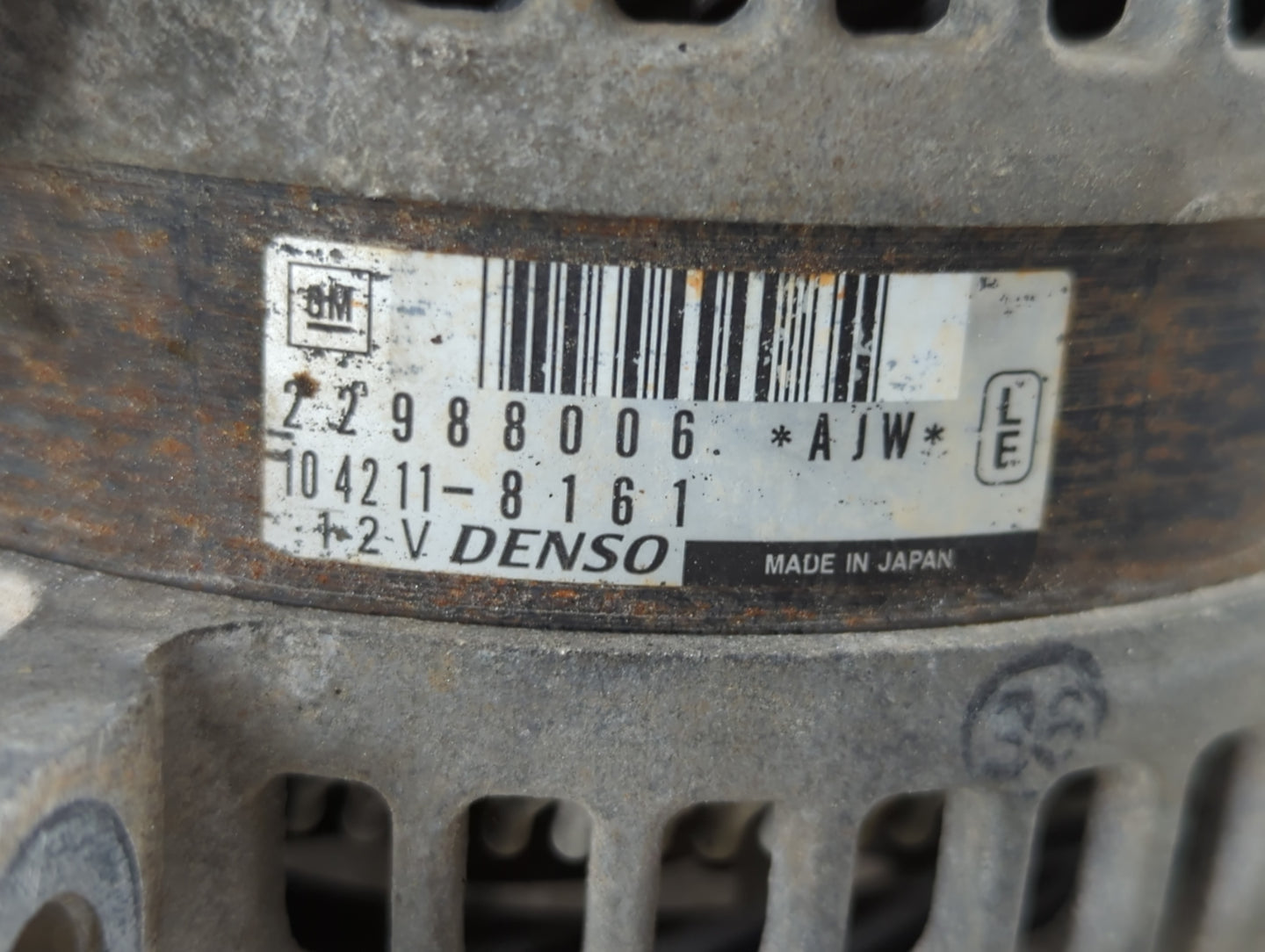 2013-2016 Cadillac Srx Alternator Replacement Generator Charging Assembly Engine OEM P/N:104211-8161 22988006 Fits OEM Used 