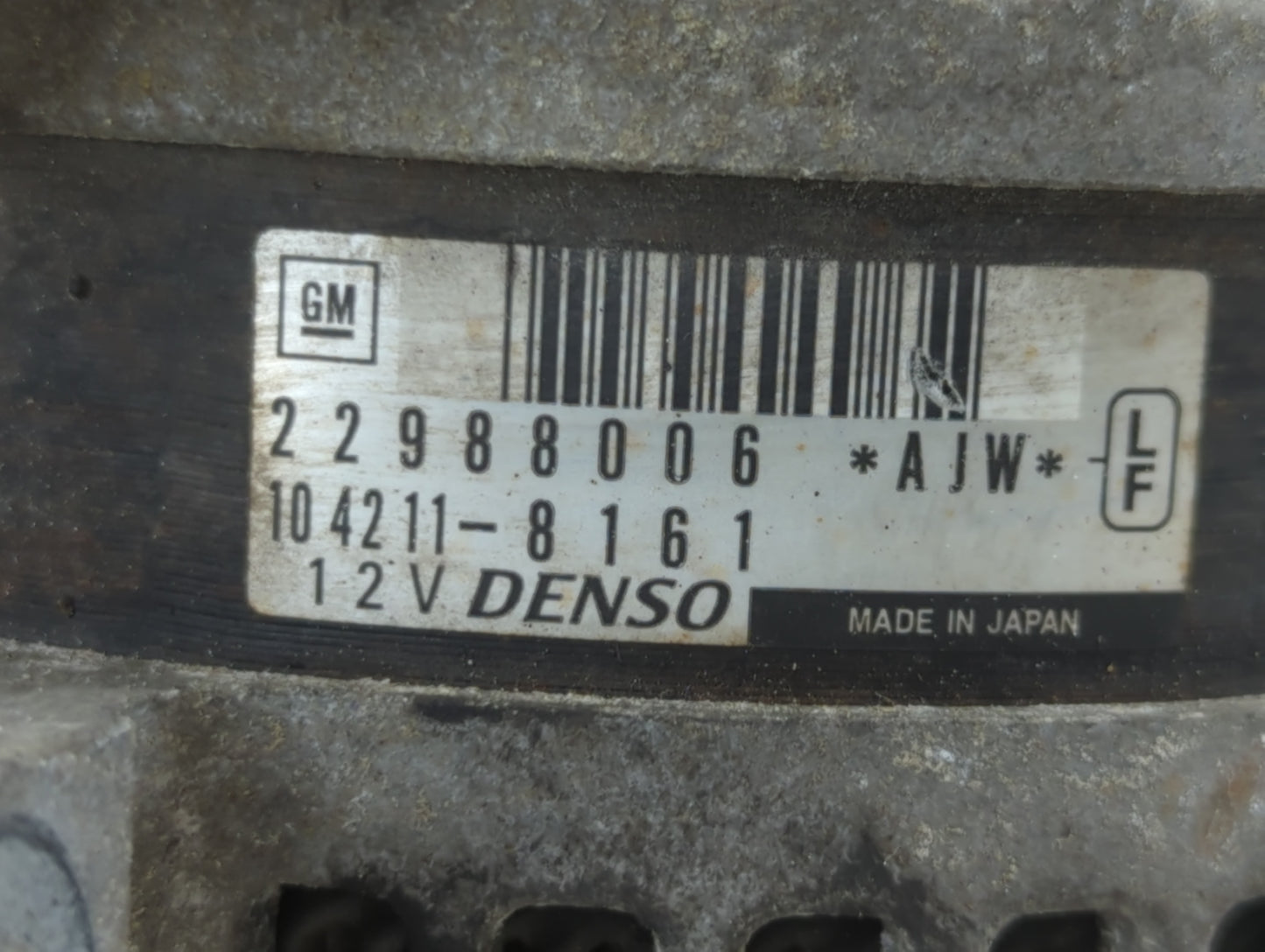 2013-2016 Cadillac Srx Alternator Replacement Generator Charging Assembly Engine OEM P/N:104211-8161 22988006 Fits OEM Used 