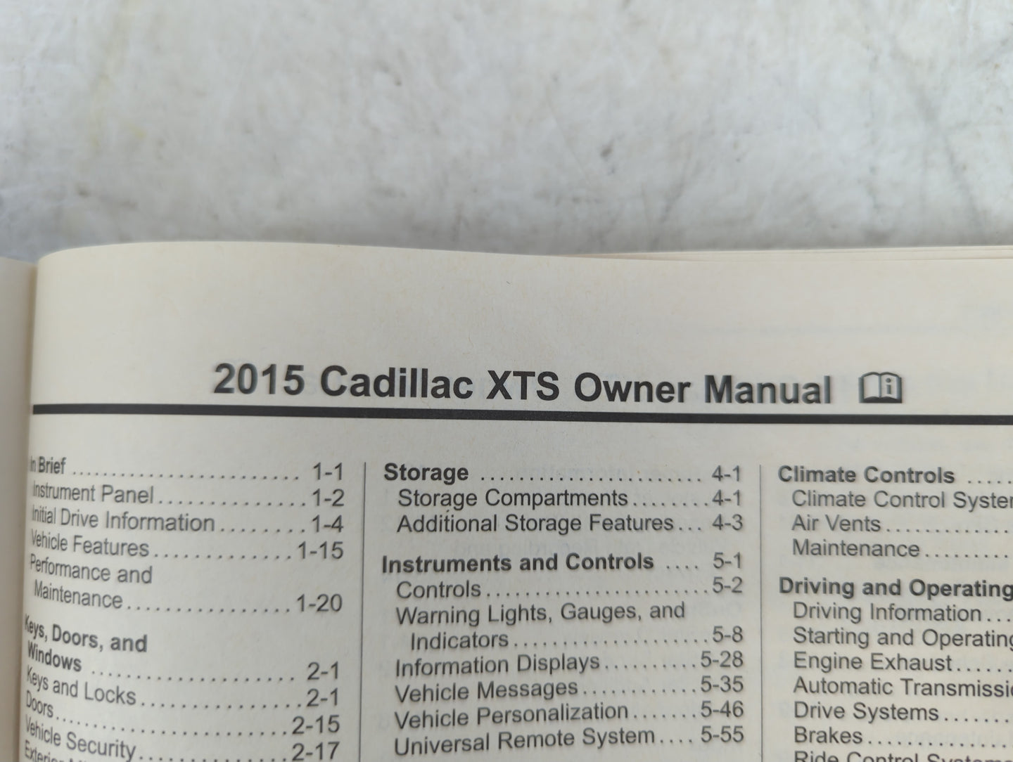 2015 Cadillac Xt5 Owners Manual Book Guide P/N:22940213 A OEM Used Auto Parts - Oemusedautoparts1.com