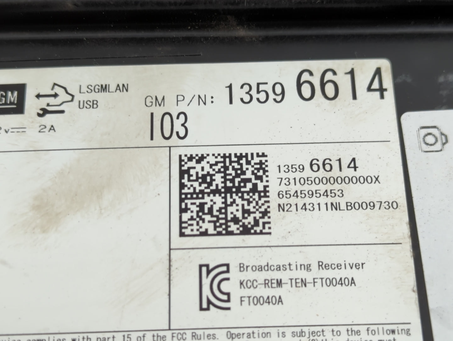 2015 Chevrolet Colorado Radio AM FM Cd Player Receiver Replacement P/N:1359 6614 Fits OEM Used Auto Parts - Oemusedautoparts