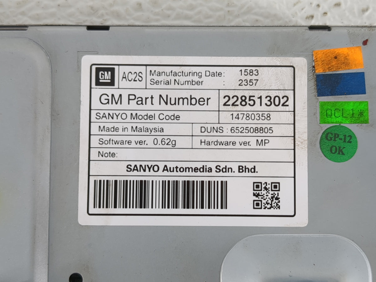 2012-2016 Chevrolet Cruze Information Radio Display Screen 1140267 - Oemusedautoparts1.com
