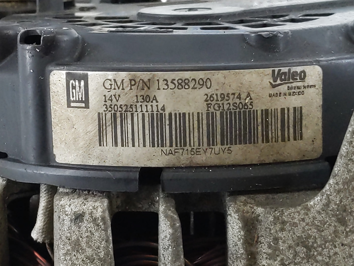 2012-2016 Chevrolet Cruze Alternator Replacement Generator Charging Assembly Engine OEM P/N:13588290 Fits OEM Used Auto Part