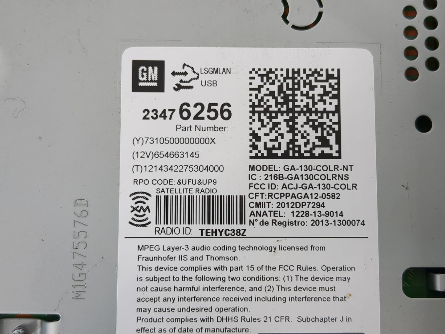 2015-2016 Chevrolet Cruze Radio AM FM Cd Player Receiver Replacement P/N:23476256 Fits Fits 2014 2015 2016 2017 OEM Used Aut