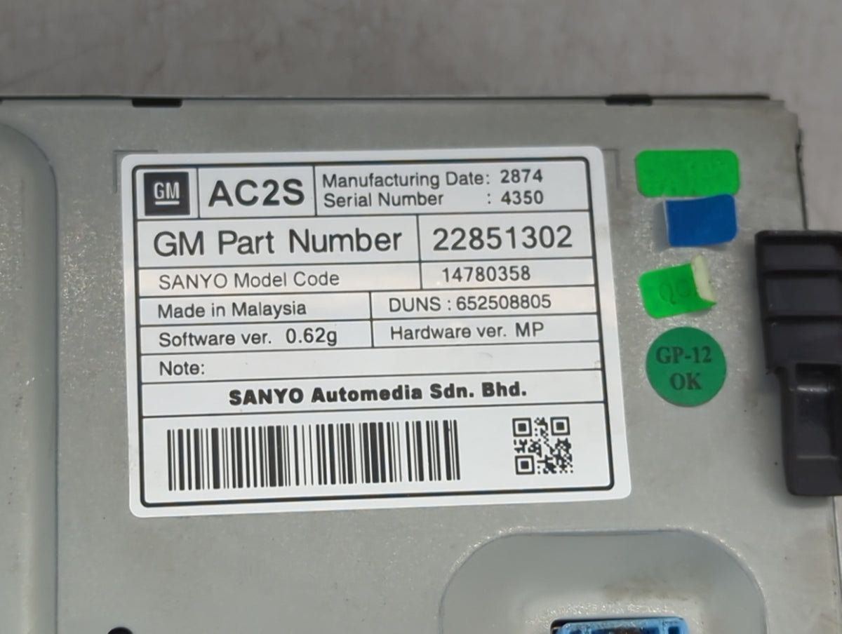 2012-2016 Chevrolet Cruze Information Radio Display Screen 1440267 - Oemusedautoparts1.com