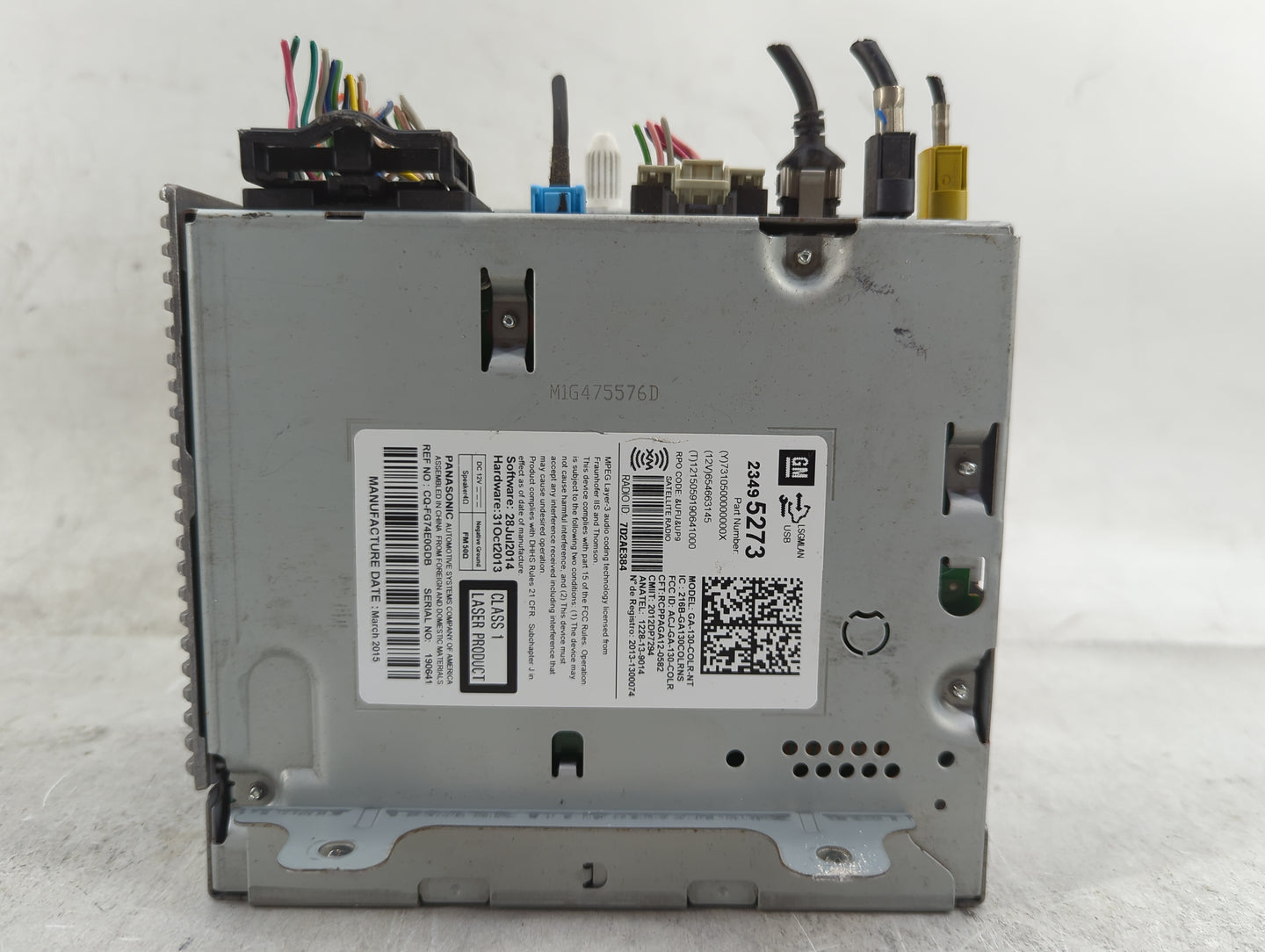 2015-2016 Chevrolet Cruze Radio AM FM Cd Player Receiver Replacement P/N:23495273 GA135QCOLRNS Fits Fits 2014 2015 2016 2017