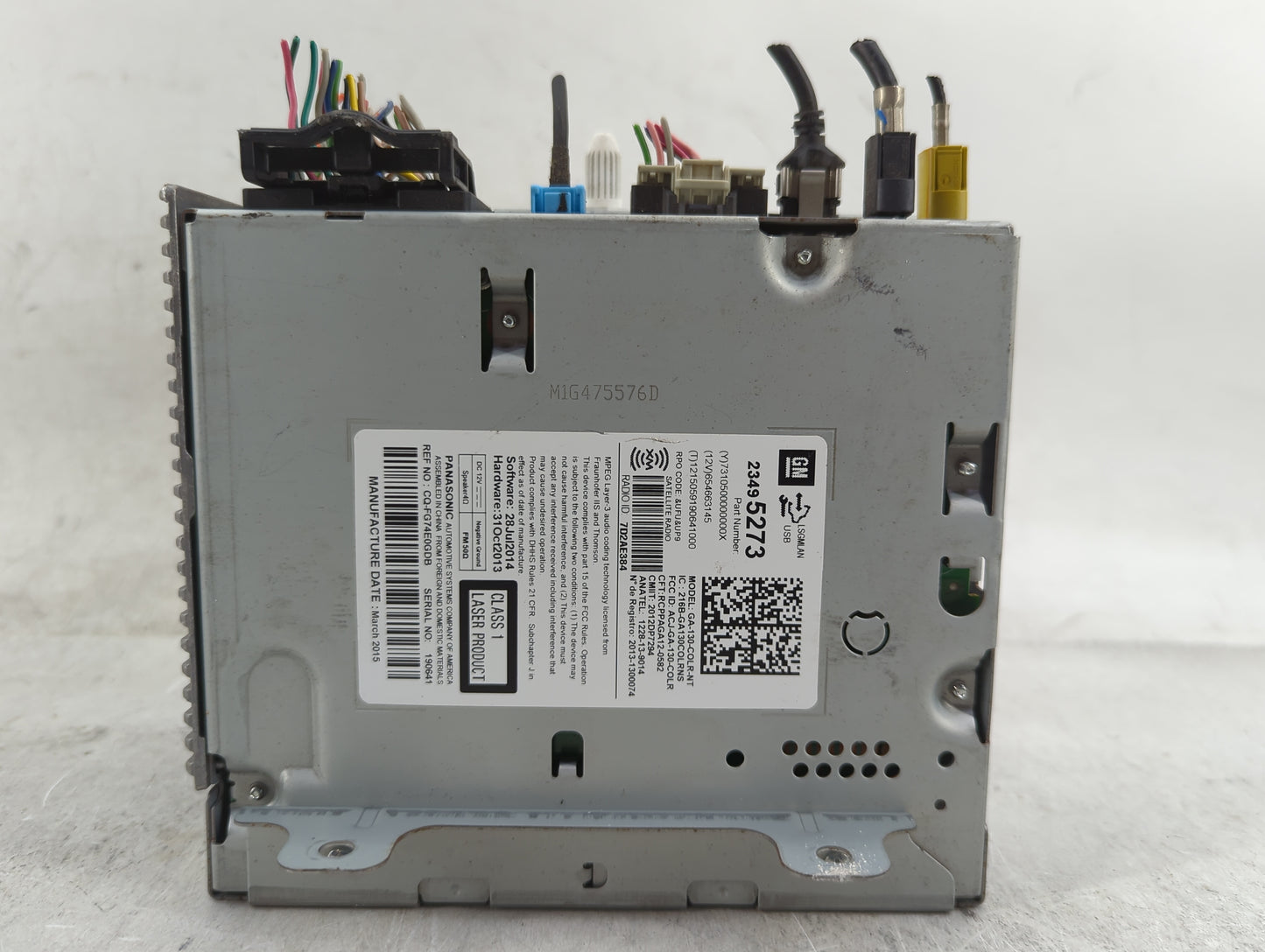 2015-2016 Chevrolet Cruze Radio AM FM Cd Player Receiver Replacement P/N:23495273 GA135QCOLRNS Fits Fits 2014 2015 2016 2017