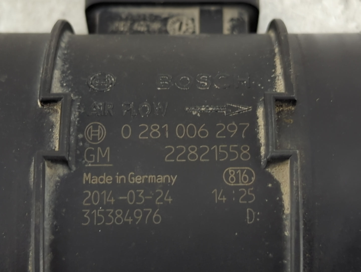 2014-2015 Chevrolet Cruze Mass Air Flow Meter Maf 1488402 - Oemusedautoparts1.com