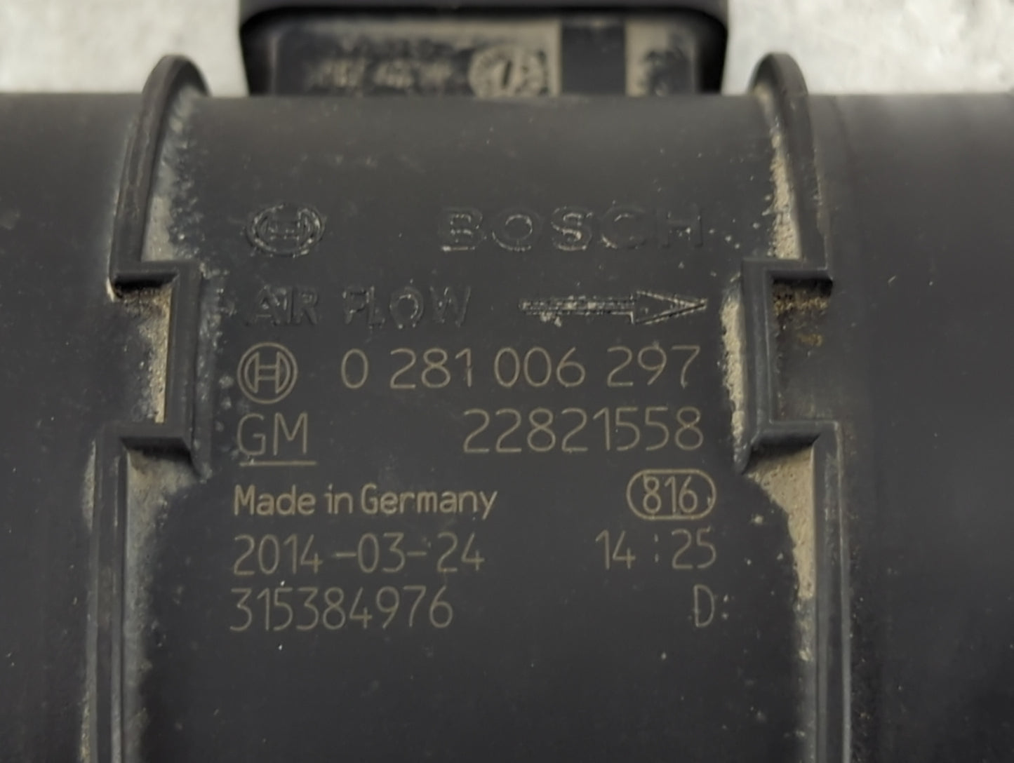 2014-2015 Chevrolet Cruze Mass Air Flow Meter Maf 1488402 - Oemusedautoparts1.com