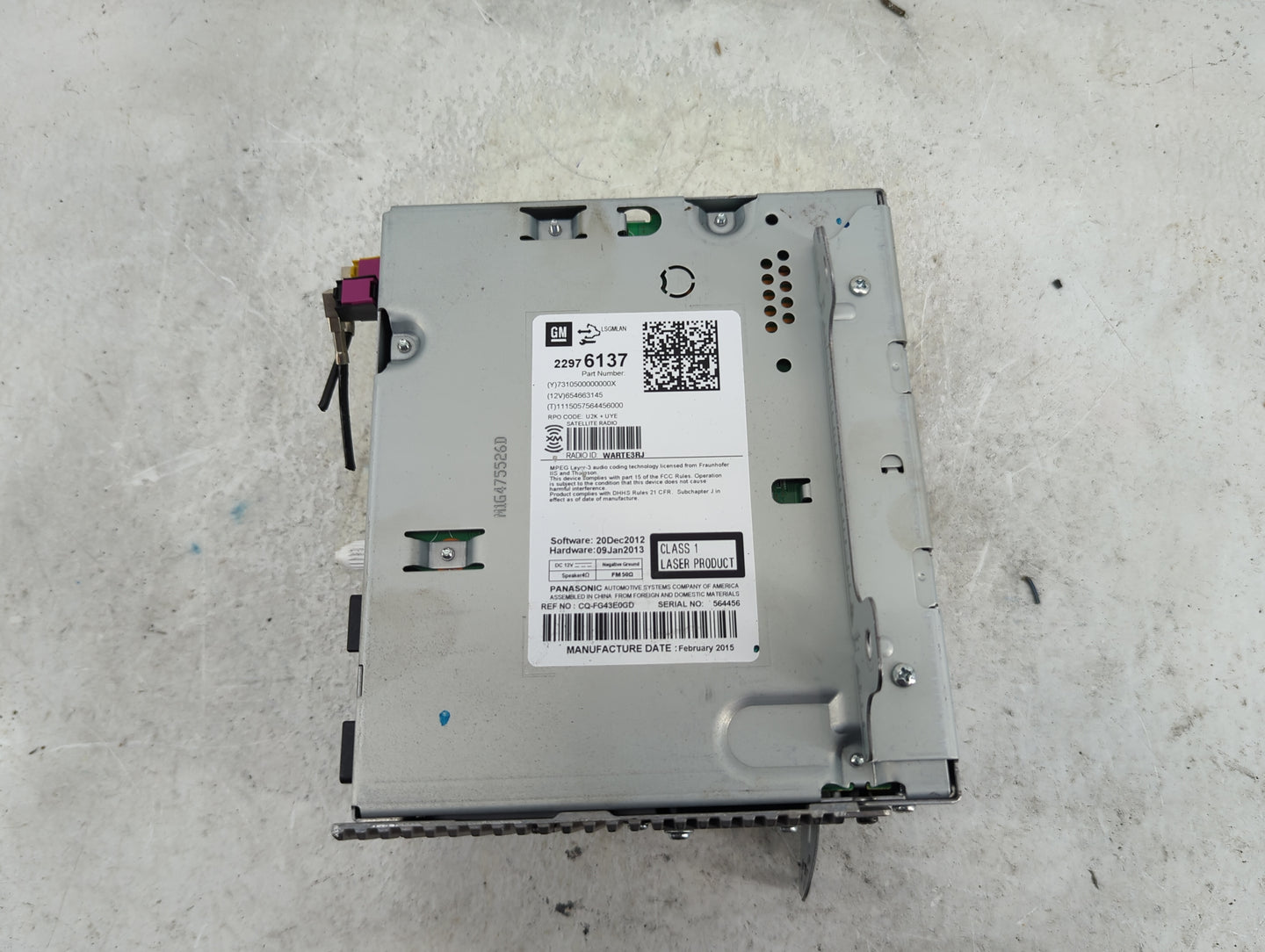 2013-2016 Chevrolet Cruze Radio AM FM Cd Player Receiver Replacement P/N:22976137 CQ-F043E0GD Fits Fits 2013 2014 2015 2016 