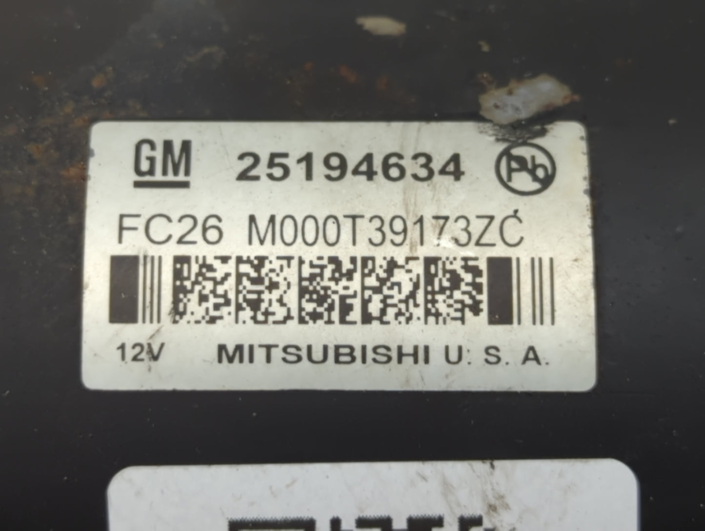 2011-2016 Chevrolet Cruze Car Starter Motor Solenoid OEM P/N:M000T39173ZC 25194634 Fits OEM Used Auto Parts - Oemusedautopar