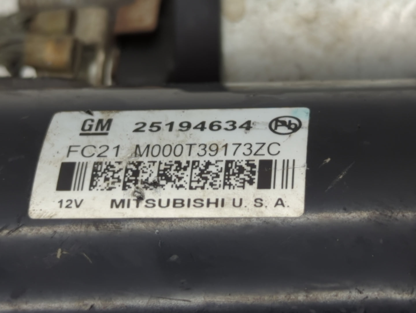 2011-2016 Chevrolet Cruze Car Starter Motor Solenoid OEM P/N:M000T39173ZC 25194634 Fits OEM Used Auto Parts - Oemusedautopar