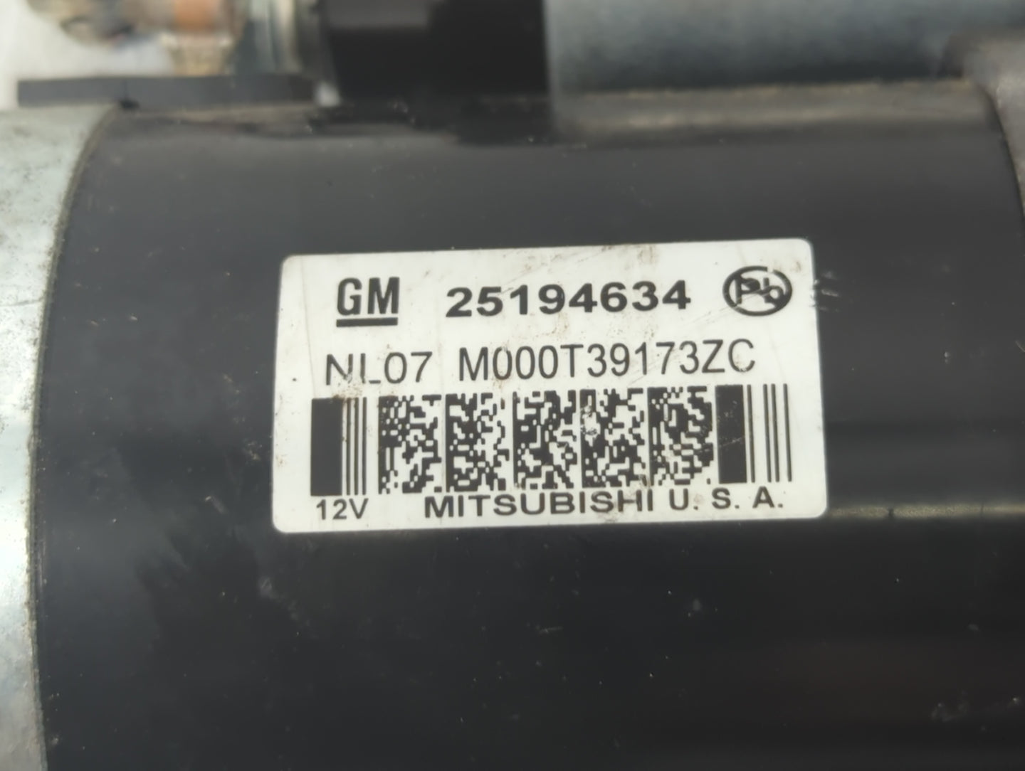 2011-2016 Chevrolet Cruze Car Starter Motor Solenoid OEM P/N:M000T39173ZC 25194634 Fits OEM Used Auto Parts - Oemusedautopar