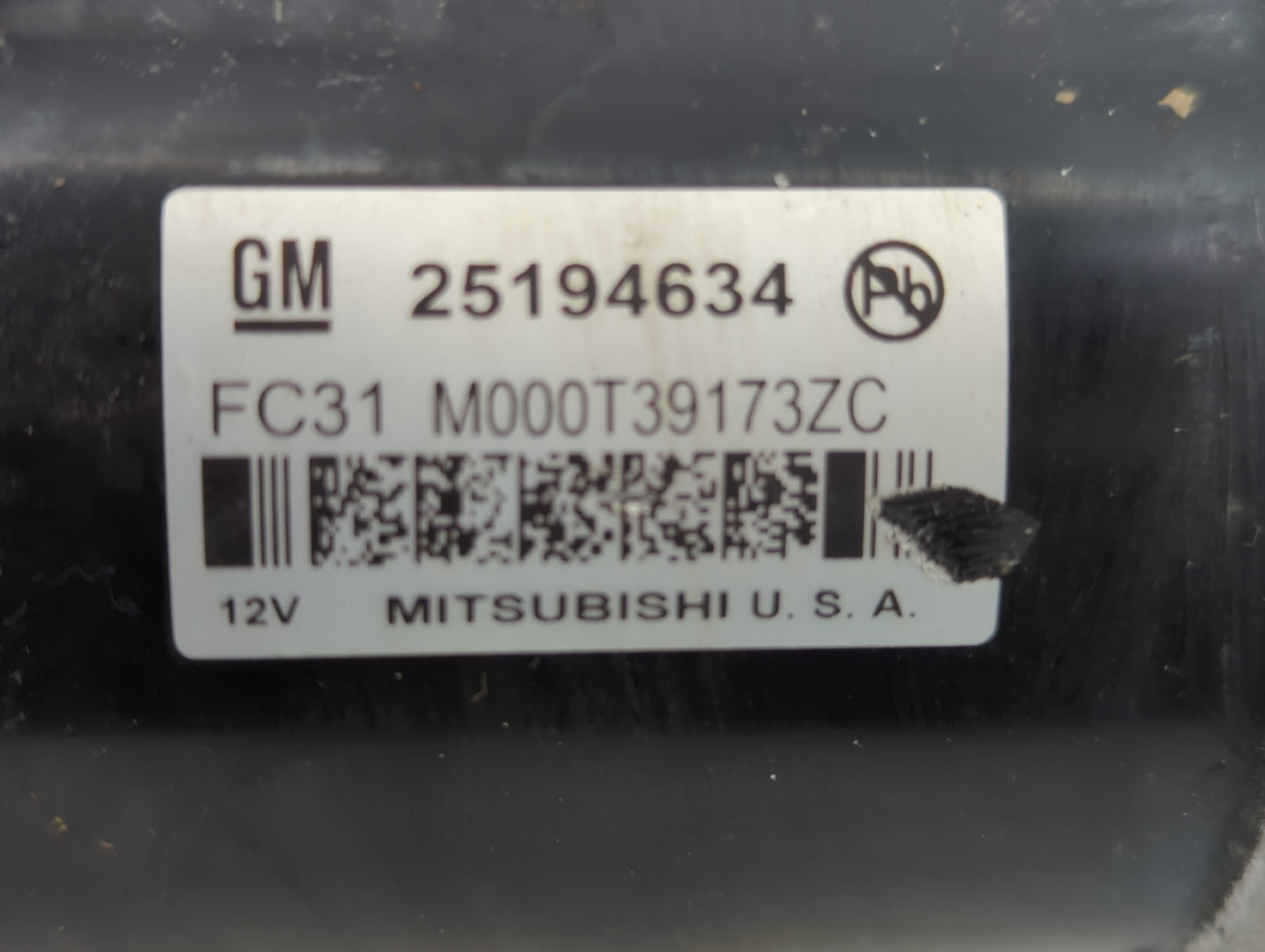 2011-2016 Chevrolet Cruze Car Starter Motor Solenoid OEM P/N:M000T39173ZC 25194634 Fits OEM Used Auto Parts - Oemusedautopar