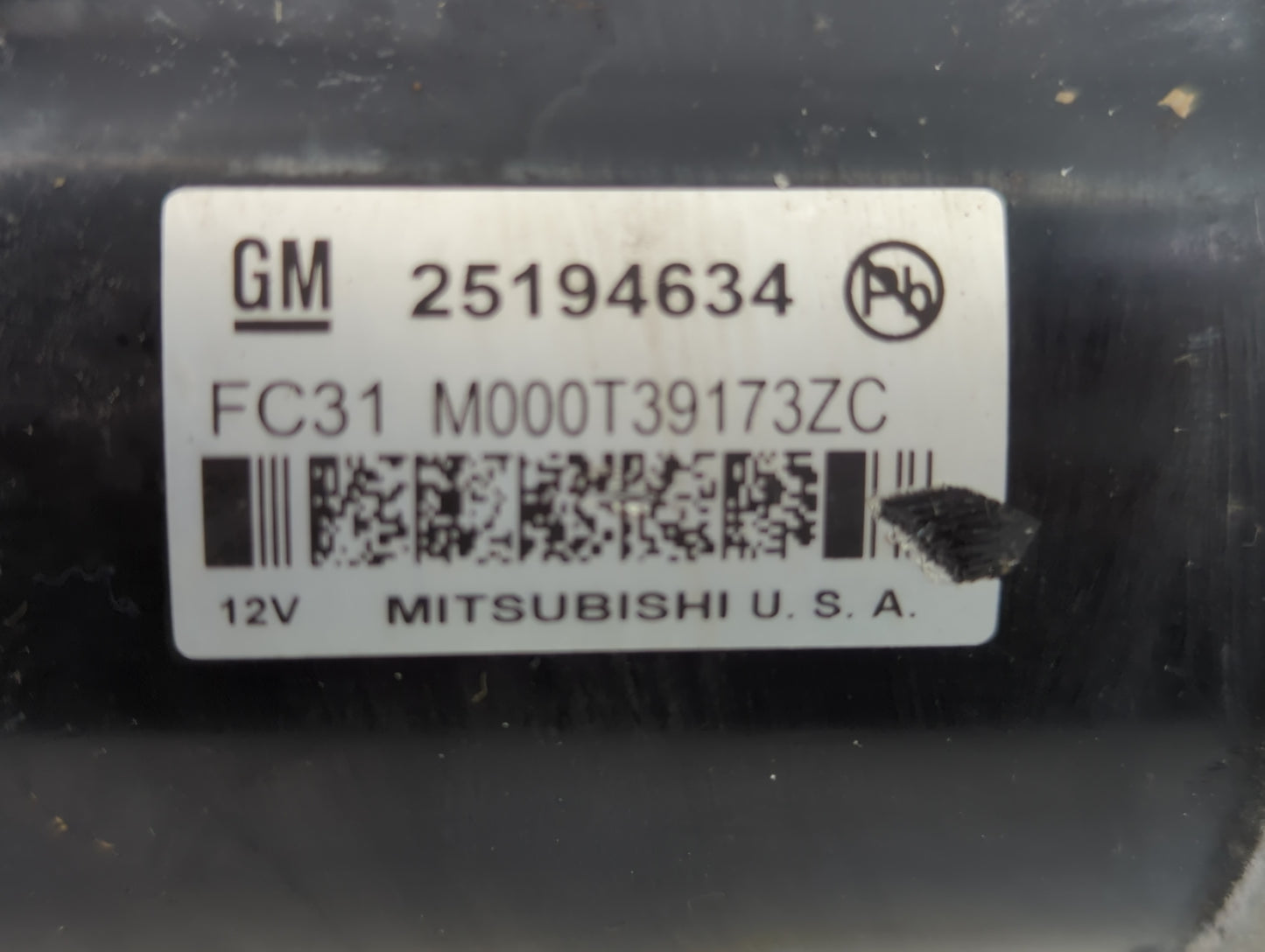 2011-2016 Chevrolet Cruze Car Starter Motor Solenoid OEM P/N:M000T39173ZC 25194634 Fits OEM Used Auto Parts - Oemusedautopar