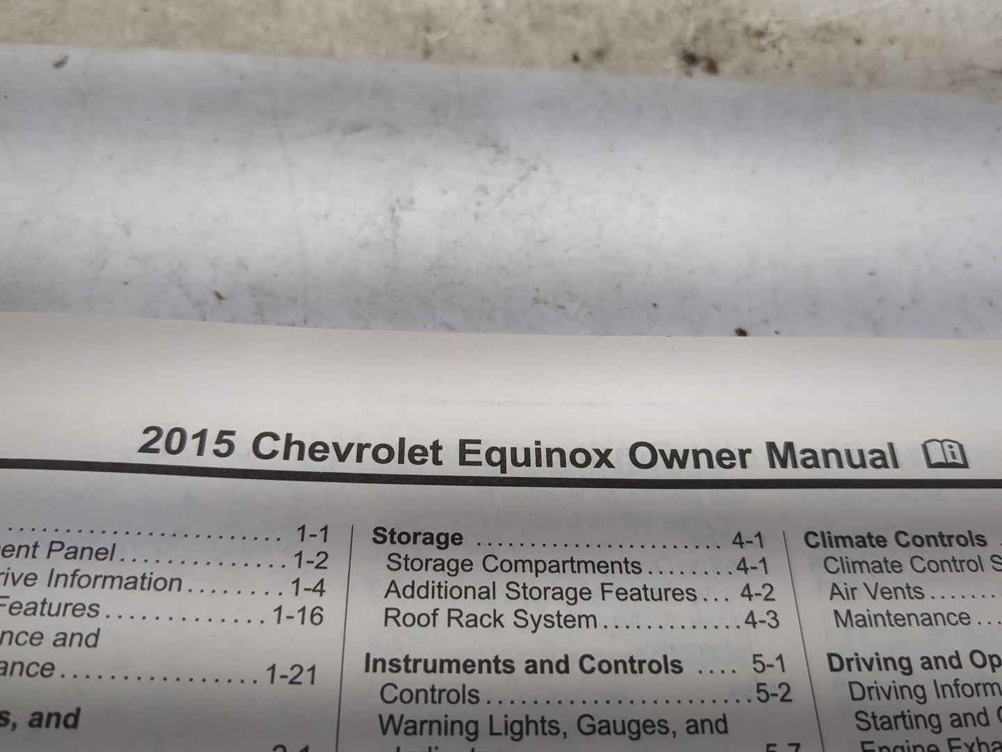 2015 Chevrolet Equinox Owners Manual Book Guide P/N:22985506 OEM Used Auto Parts - Oemusedautoparts1.com