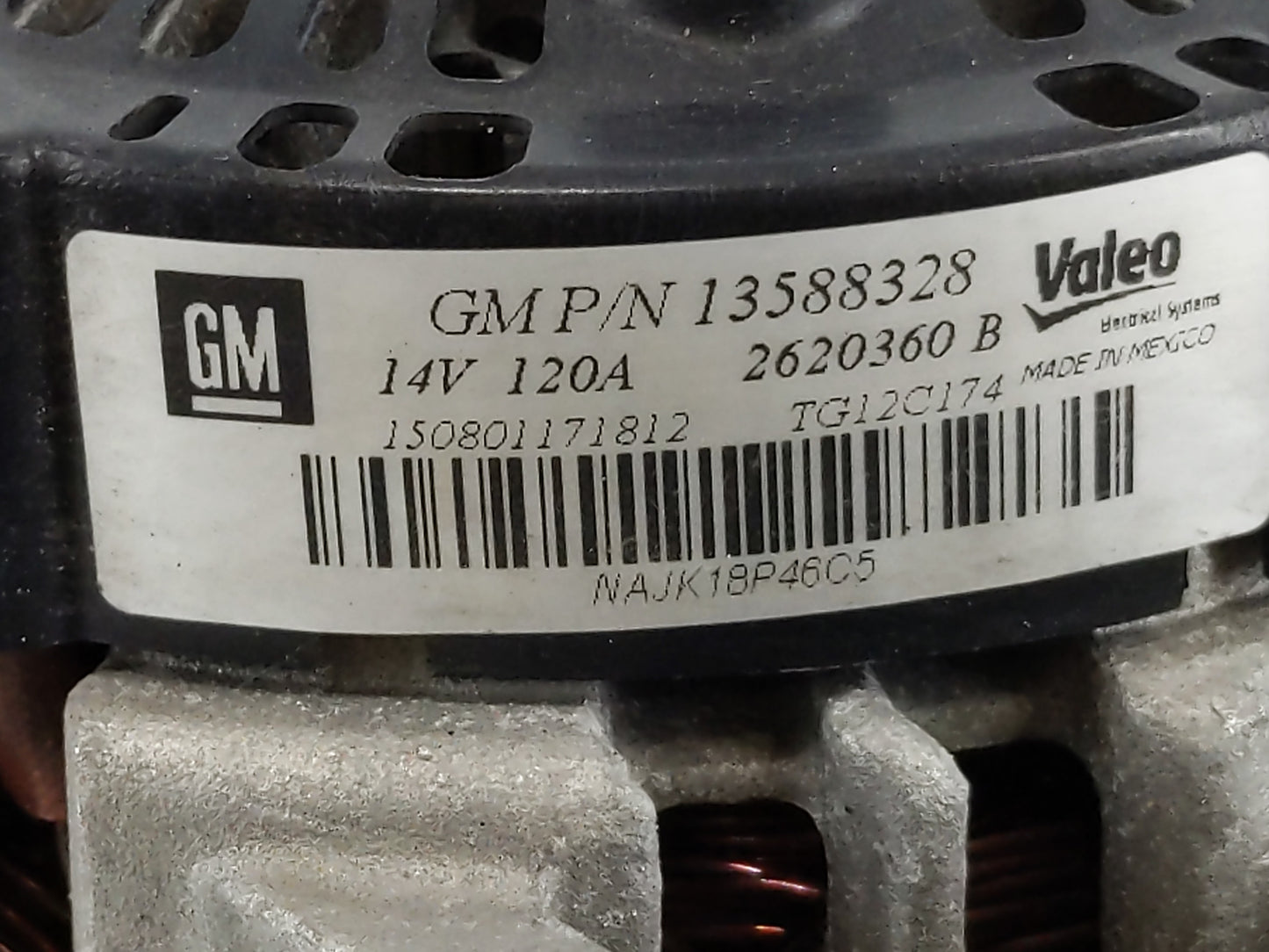 2010-2017 Chevrolet Equinox Alternator Replacement Generator Charging Assembly Engine OEM P/N:13588328 Fits OEM Used Auto Pa