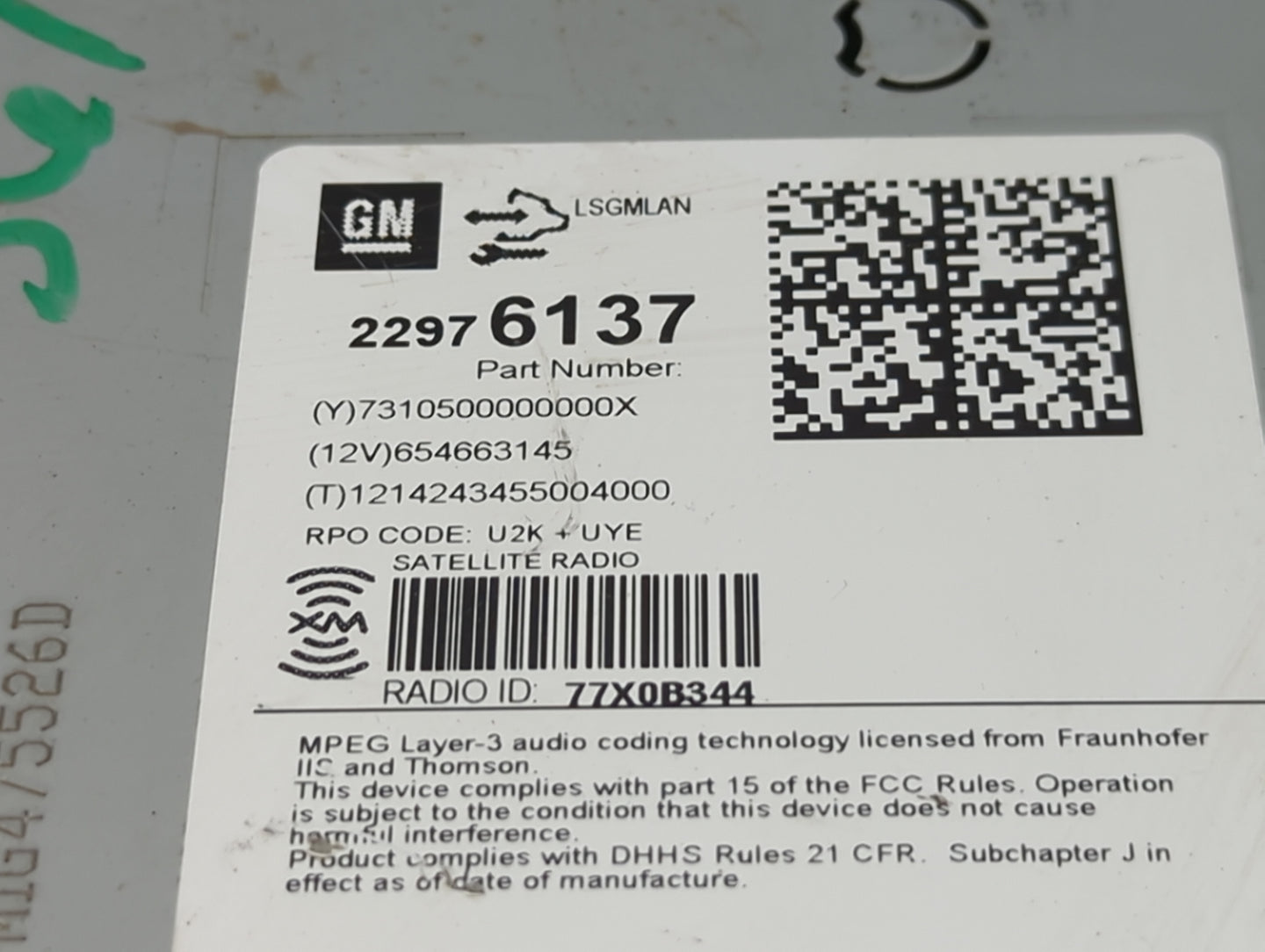 2014-2015 Chevrolet Equinox Radio AM FM Cd Player Receiver Replacement P/N:22976137 Fits Fits 2014 2015 2016 2017 OEM Used A