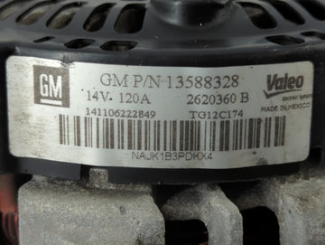 2010-2017 Chevrolet Equinox Alternator Replacement Generator Charging Assembly Engine OEM P/N:2620360 B 13588328 Fits OEM Used Auto Parts