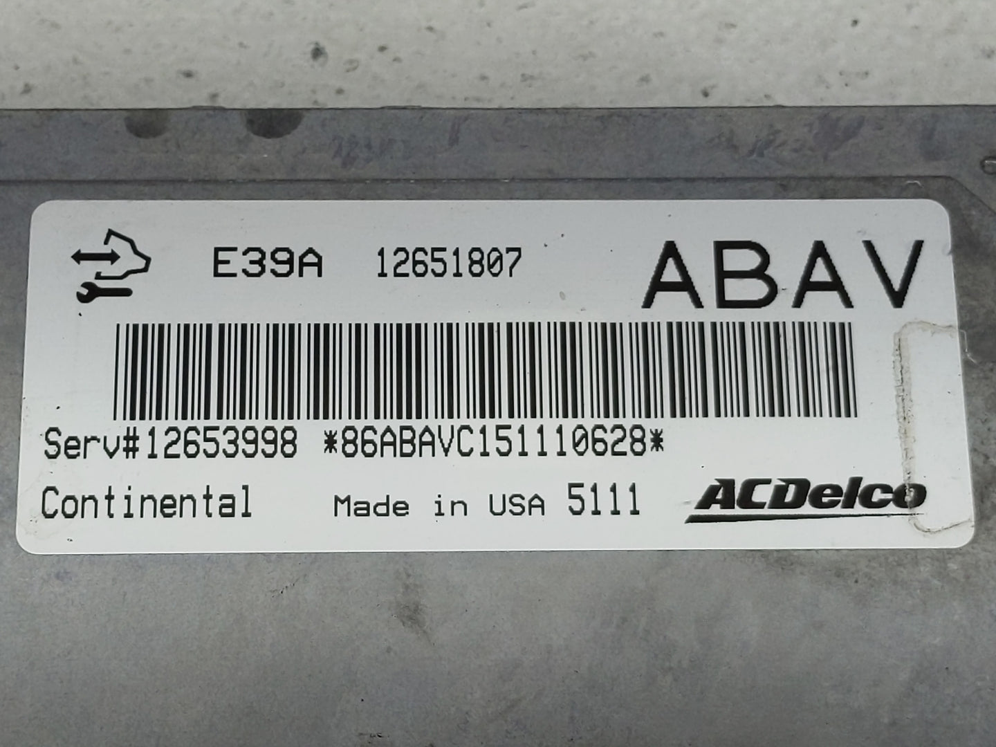 2014-2016 Chevrolet Impala PCM Engine Control Computer ECU ECM PCU OEM P/N:E39A 12651807 Fits Fits 2013 2014 2015 2016 OEM U