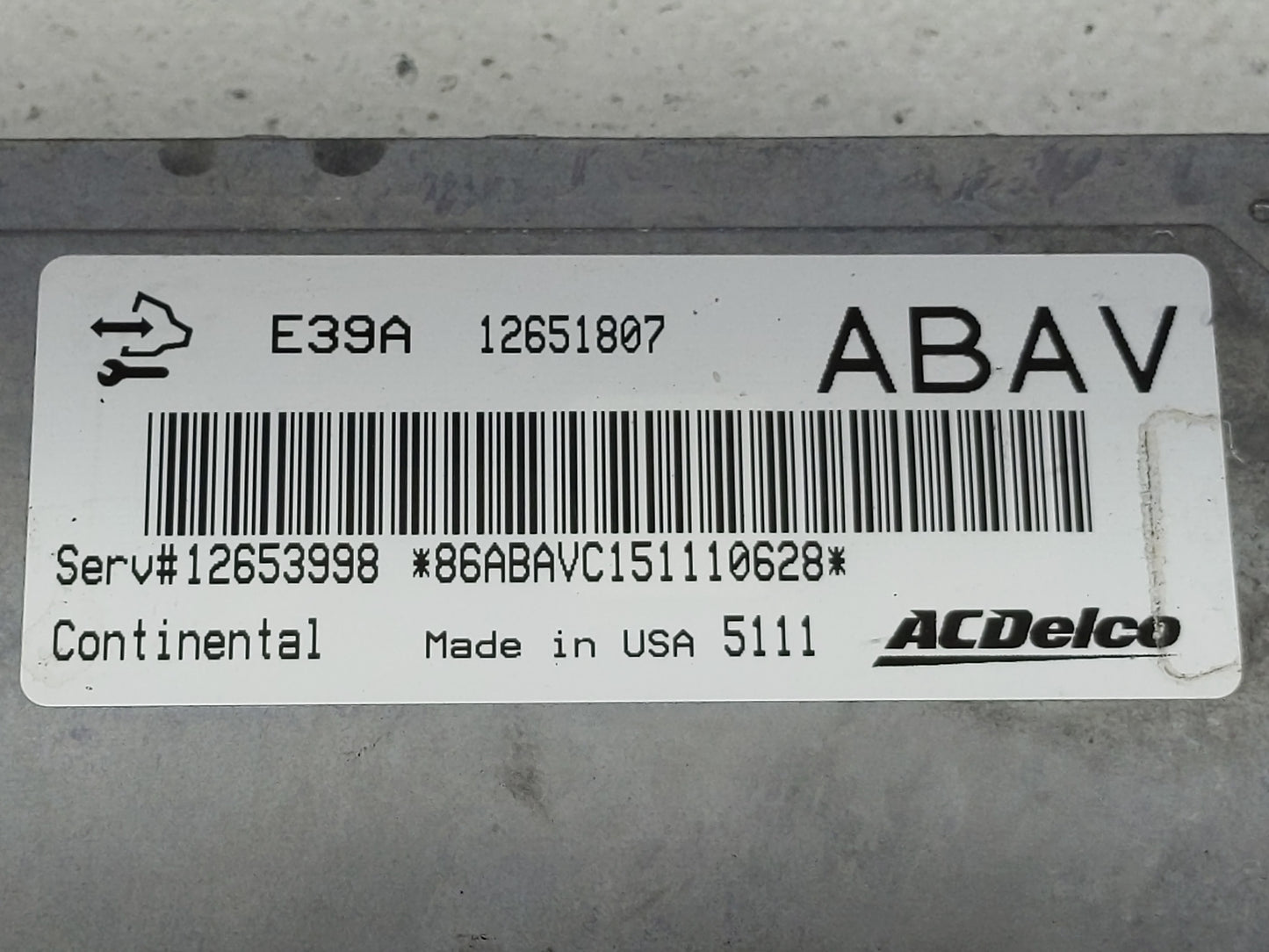 2014-2016 Chevrolet Impala PCM Engine Control Computer ECU ECM PCU OEM P/N:E39A 12651807 Fits Fits 2013 2014 2015 2016 OEM U
