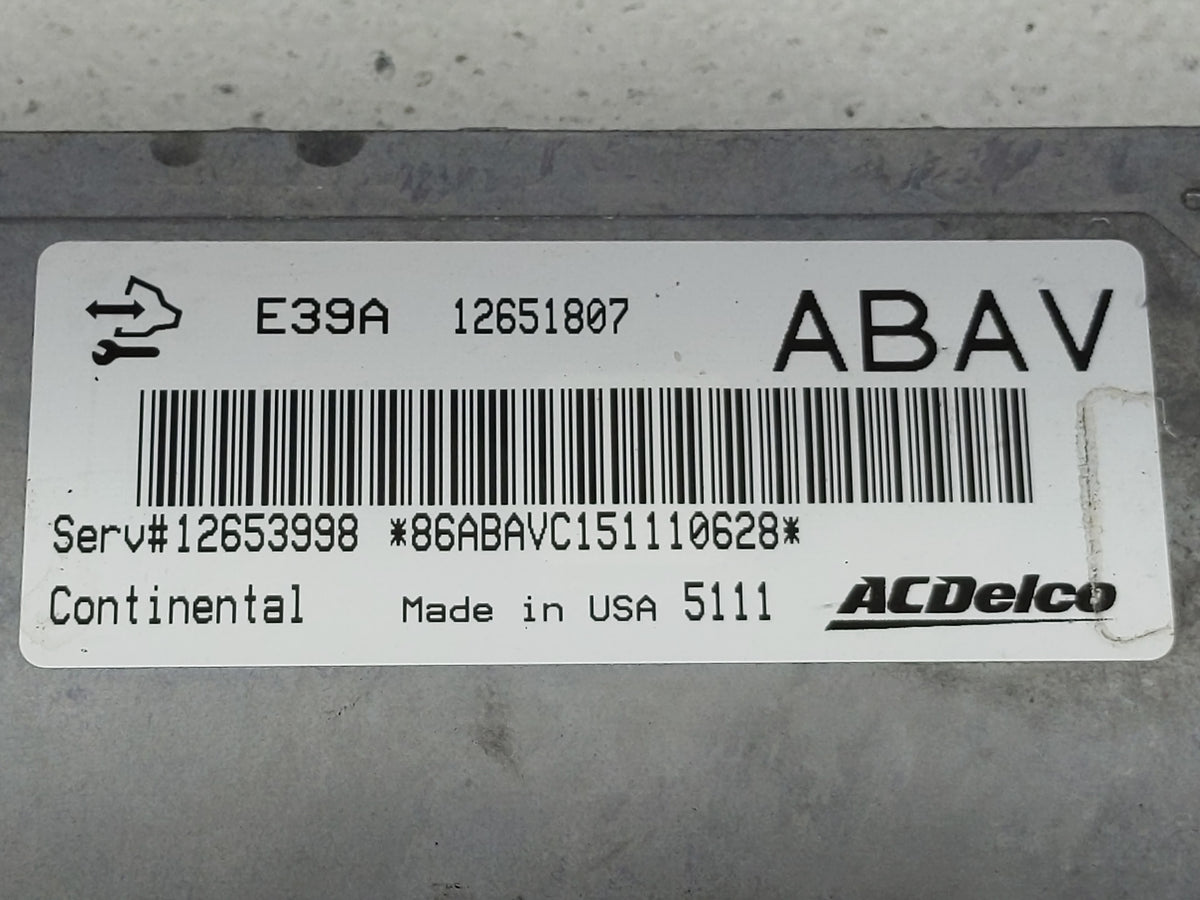2014-2016 Chevrolet Impala PCM Engine Control Computer ECU ECM PCU OEM P/N:E39A 12651807 Fits 2013 2014 2015 2016 OEM Used A