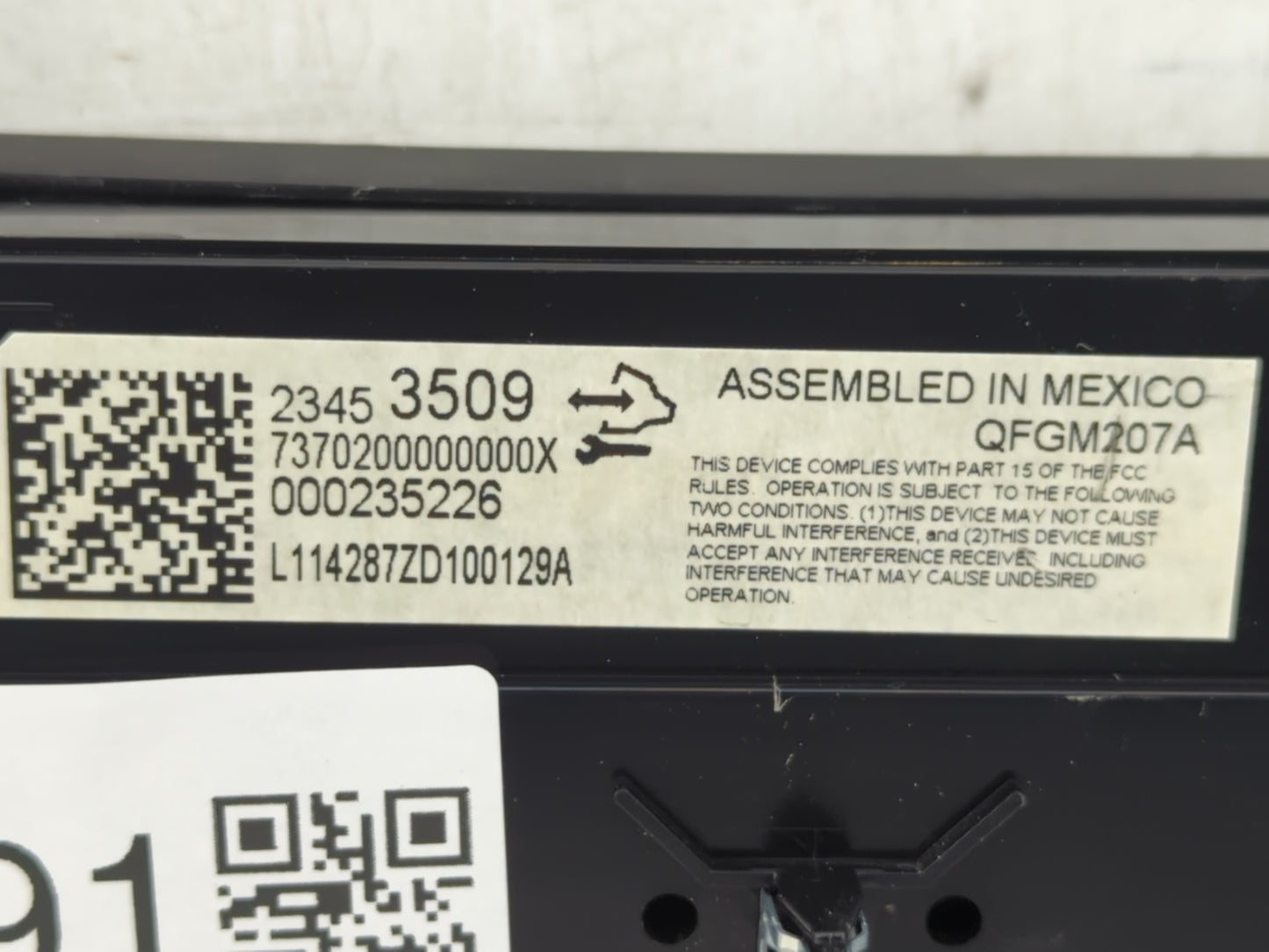2014-2020 Chevrolet Impala Climate Control Module Temperature AC/Heater Replacement P/N:000235226 23453509 Fits OEM Used Aut