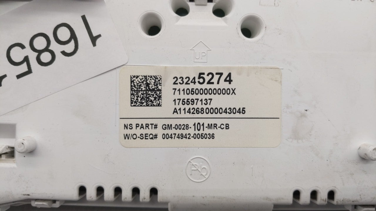 2015 Chevrolet Impala Instrument Cluster Speedometer Gauges P/N:23245274 Fits OEM Used Auto Parts - Oemusedautoparts1.com