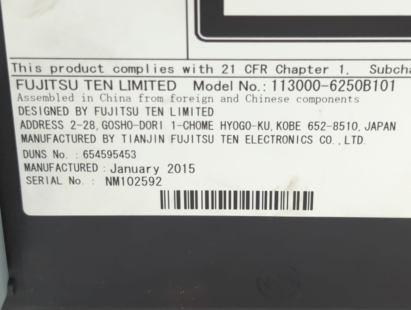 2014-2020 Chevrolet Impala Am Fm Cd Player Radio Receiver - Oemusedautoparts1.com