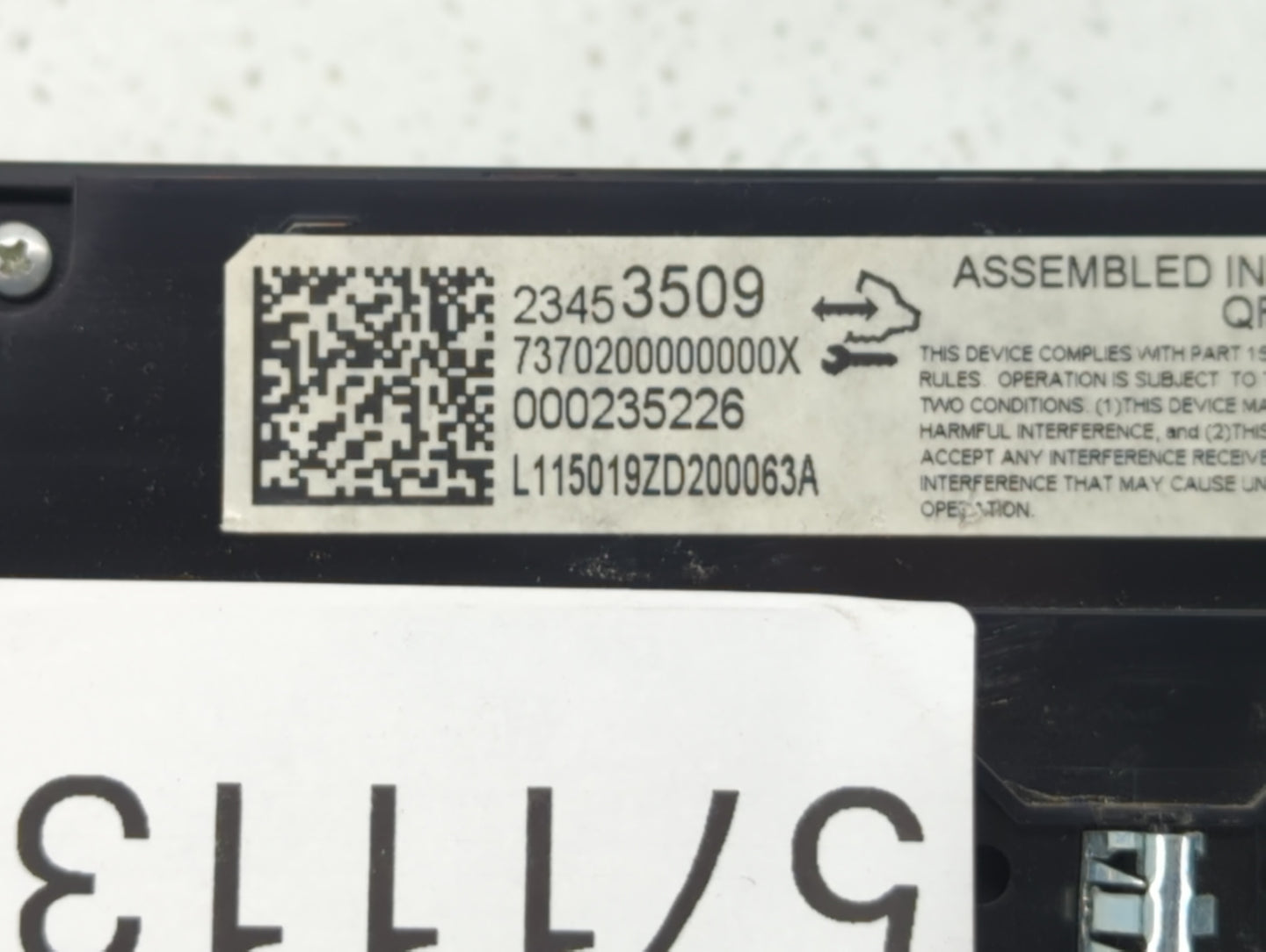 2014-2020 Chevrolet Impala Climate Control Module Temperature AC/Heater Replacement P/N:23453509 Fits OEM Used Auto Parts - 
