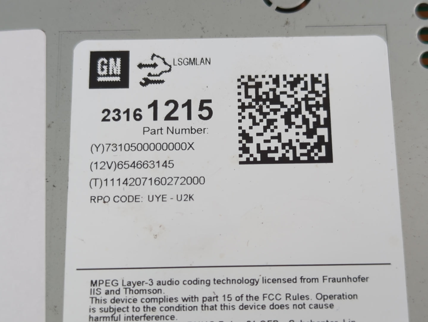 2014-2016 Chevrolet Malibu Radio AM FM Cd Player Receiver Replacement P/N:23161215 Fits Fits 2014 2015 2016 OEM Used Auto Pa
