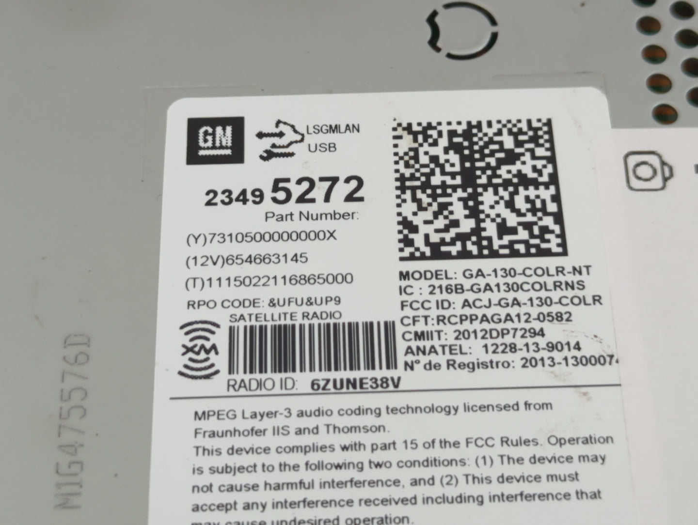 2014-2016 Chevrolet Malibu Radio AM FM Cd Player Receiver Replacement P/N:23495272 Fits Fits 2014 2015 2016 OEM Used Auto Pa
