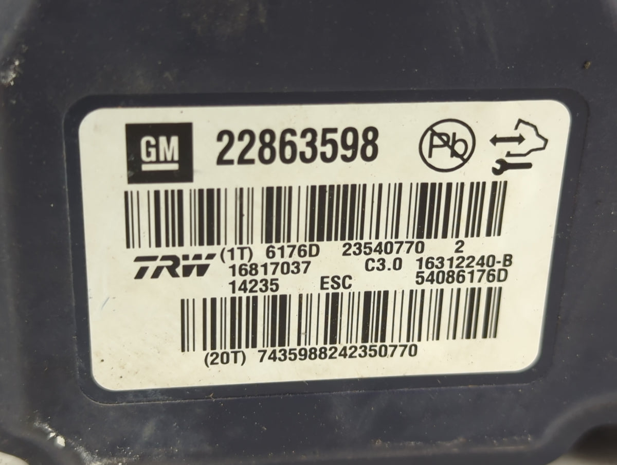 2013-2016 Chevrolet Malibu Anti-Lock Brake ABS Pump Module Actuator OEM P/N:22863598 23540770 Fits Fits 2012 2013 2014 2015 