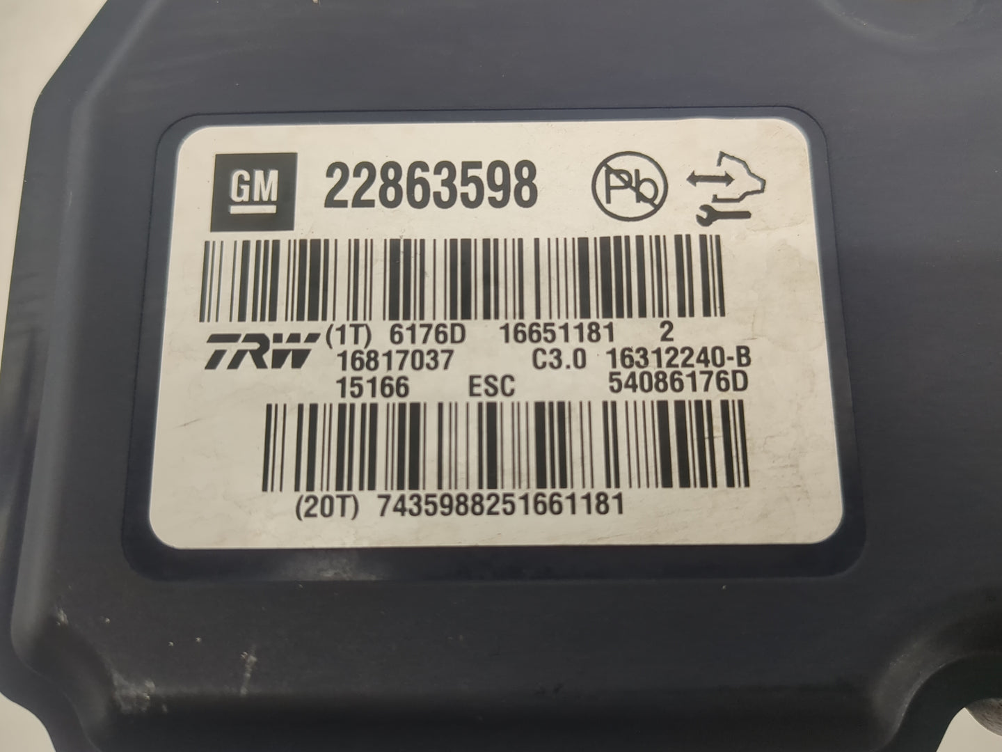 2013-2016 Chevrolet Malibu ABS Pump Control Module Replacement P/N:16817037 54086176D, 22863598 Fits Fits 2012 2013 2014 201