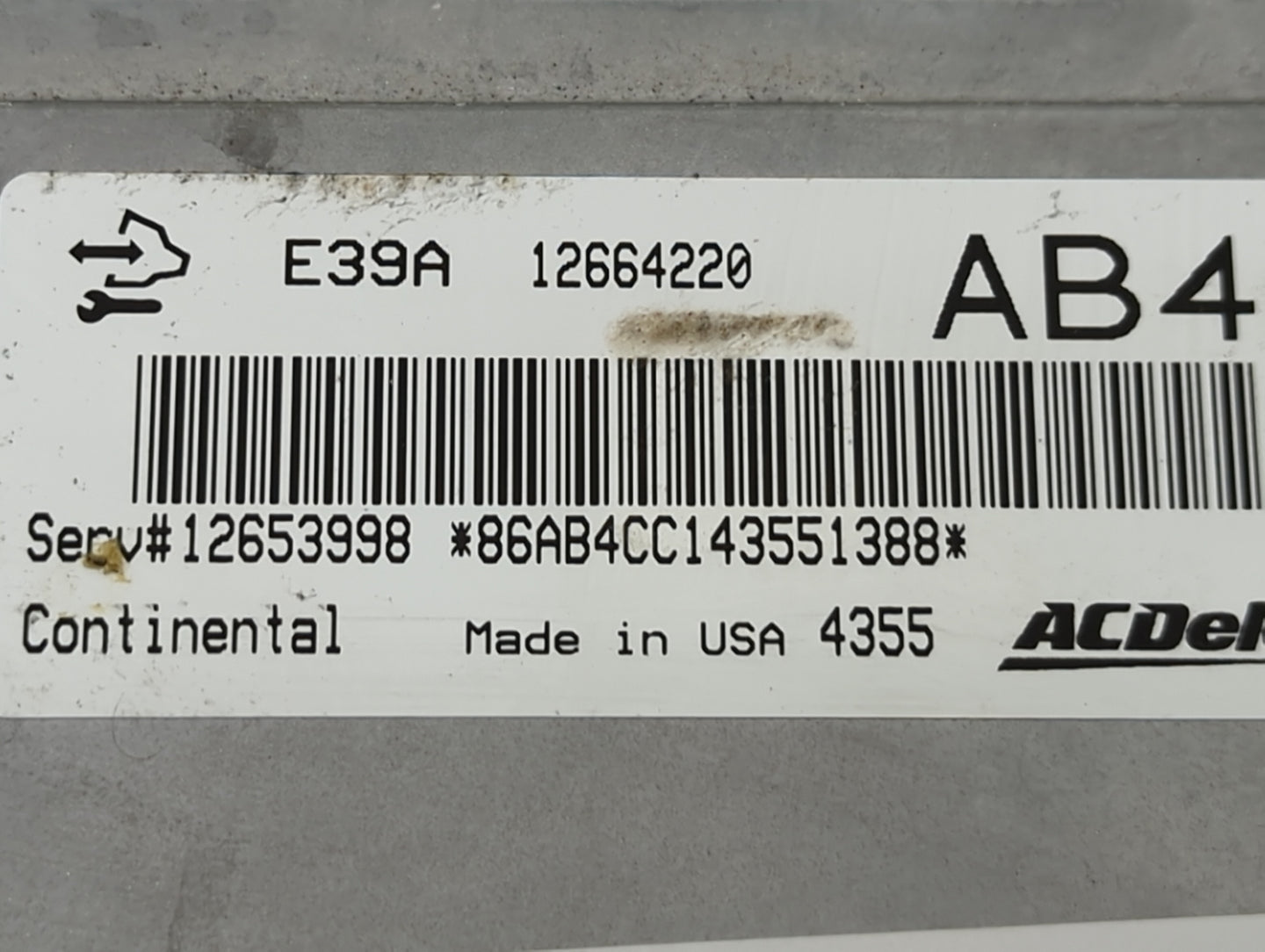 2013-2016 Chevrolet Malibu PCM Engine Control Computer ECU ECM PCU OEM P/N:12664220 12653998 Fits Fits 2013 2014 2015 2016 O