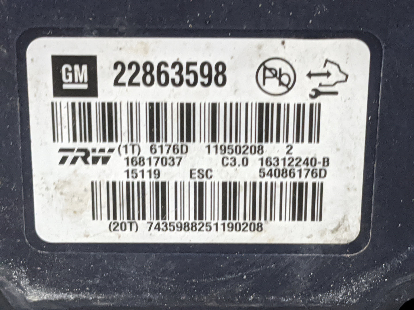 2013-2016 Chevrolet Malibu ABS Pump Control Module Replacement P/N:22863598 16817037 Fits Fits 2012 2013 2014 2015 2016 OEM 