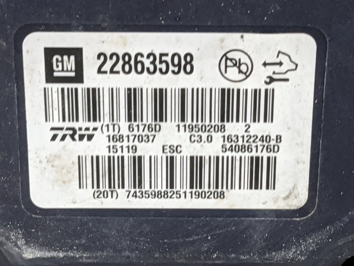 2013-2016 Chevrolet Malibu ABS Pump Control Module Replacement P/N:22863598 16817037 Fits Fits 2012 2013 2014 2015 2016 OEM 